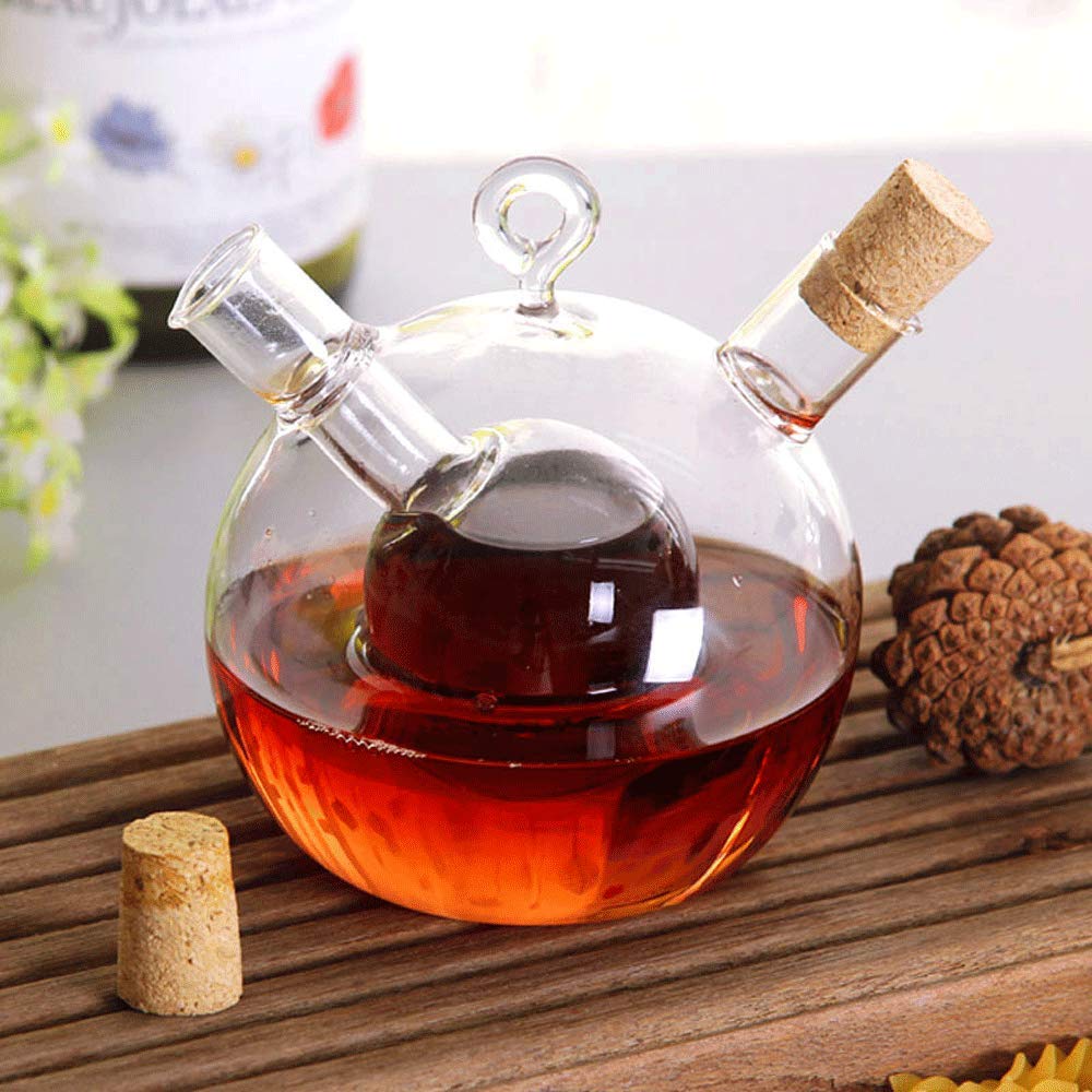 Premium Glass Olive Oil Bottle & Vinegar Dispenser - Elegant Kitchen Cruet for Oil & Vinegar - Perfect for Salad Dressing, Cooking & Tabletop Serving