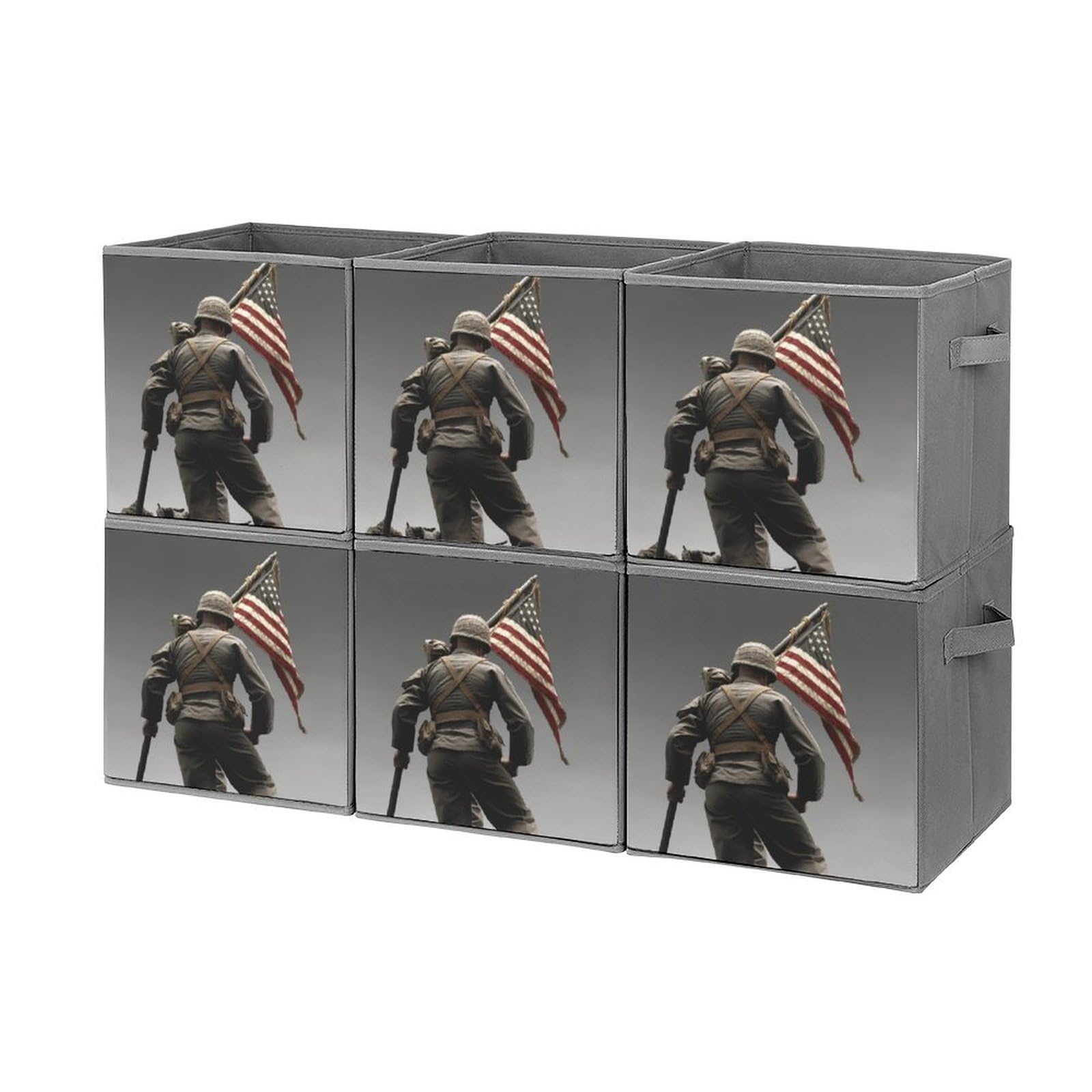 6-Pack Collapsible Storage Bins with Handles - Large Foldable Closet Organizer Baskets for Clothes, Toys & Home Organization - Perfect for Bedroom, Closet, Nursery & Office Storage