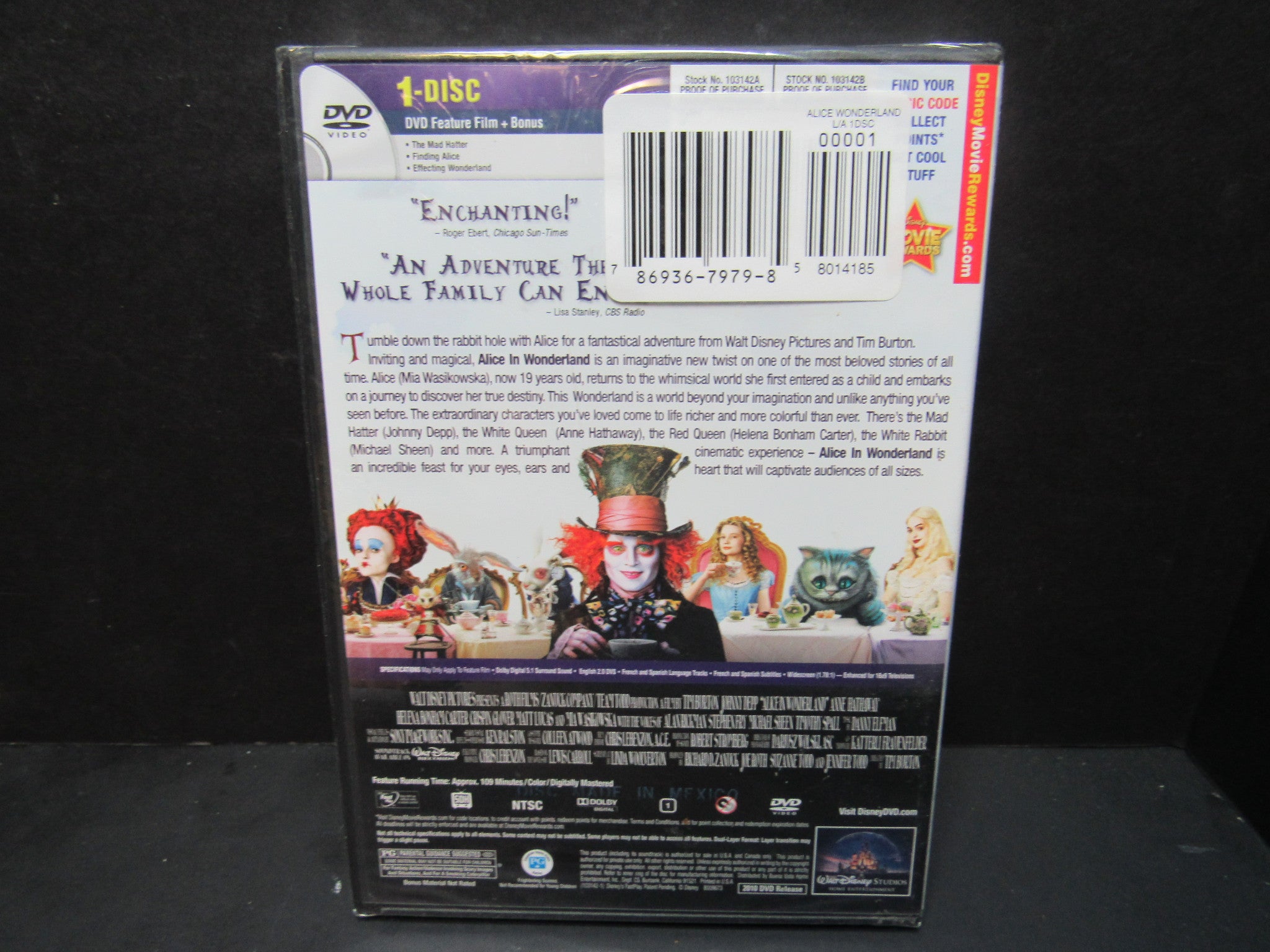 Alice in Wonderland (2010) DVD - Widescreen Edition | Family Fantasy Movie for Kids & Adults | Perfect for Movie Nights & Disney Collections
