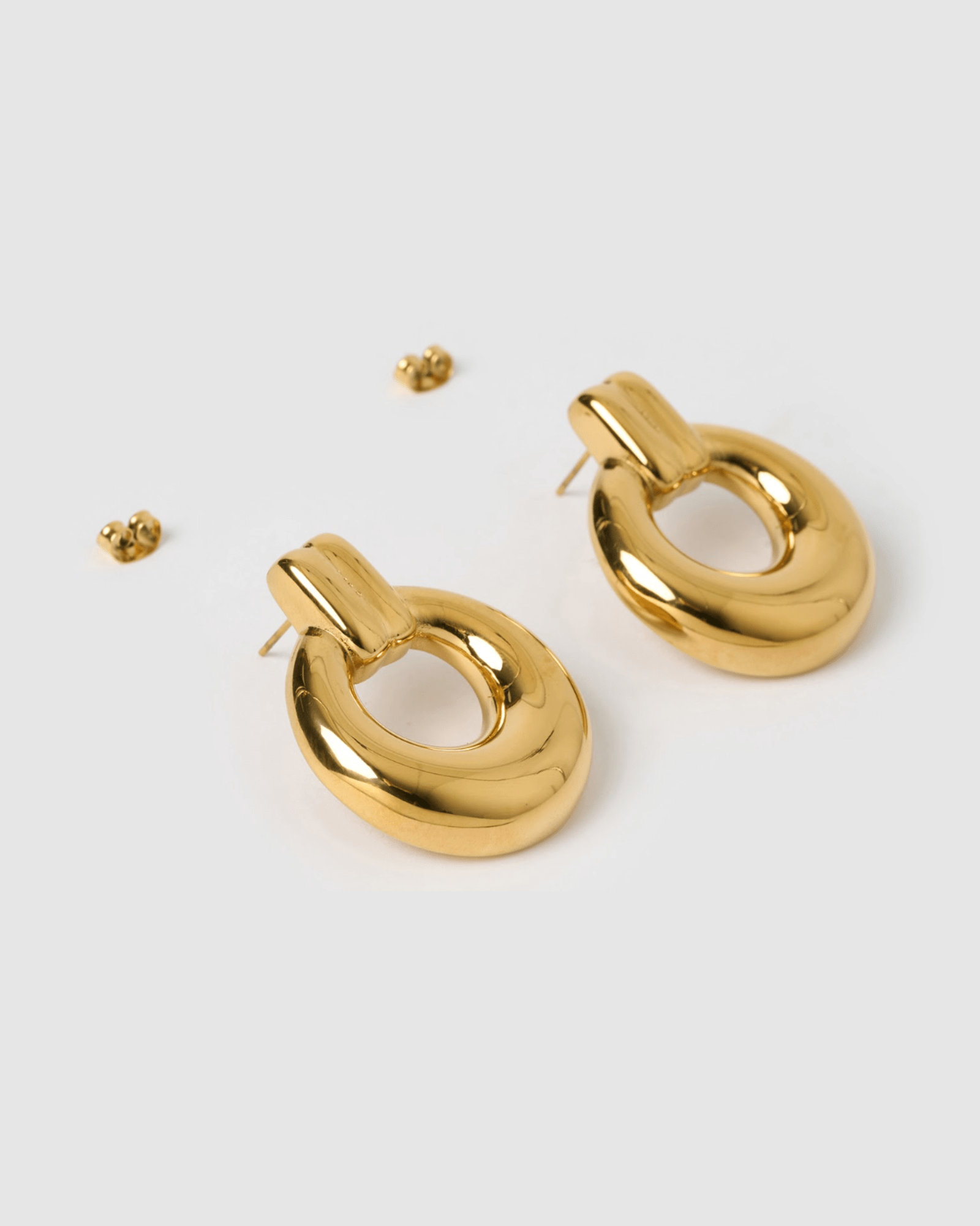 Izoa Gianna Stud Earrings for Women - Elegant Gold Plated Cubic Zirconia Earrings | Perfect for Everyday Wear, Parties & Special Occasions
