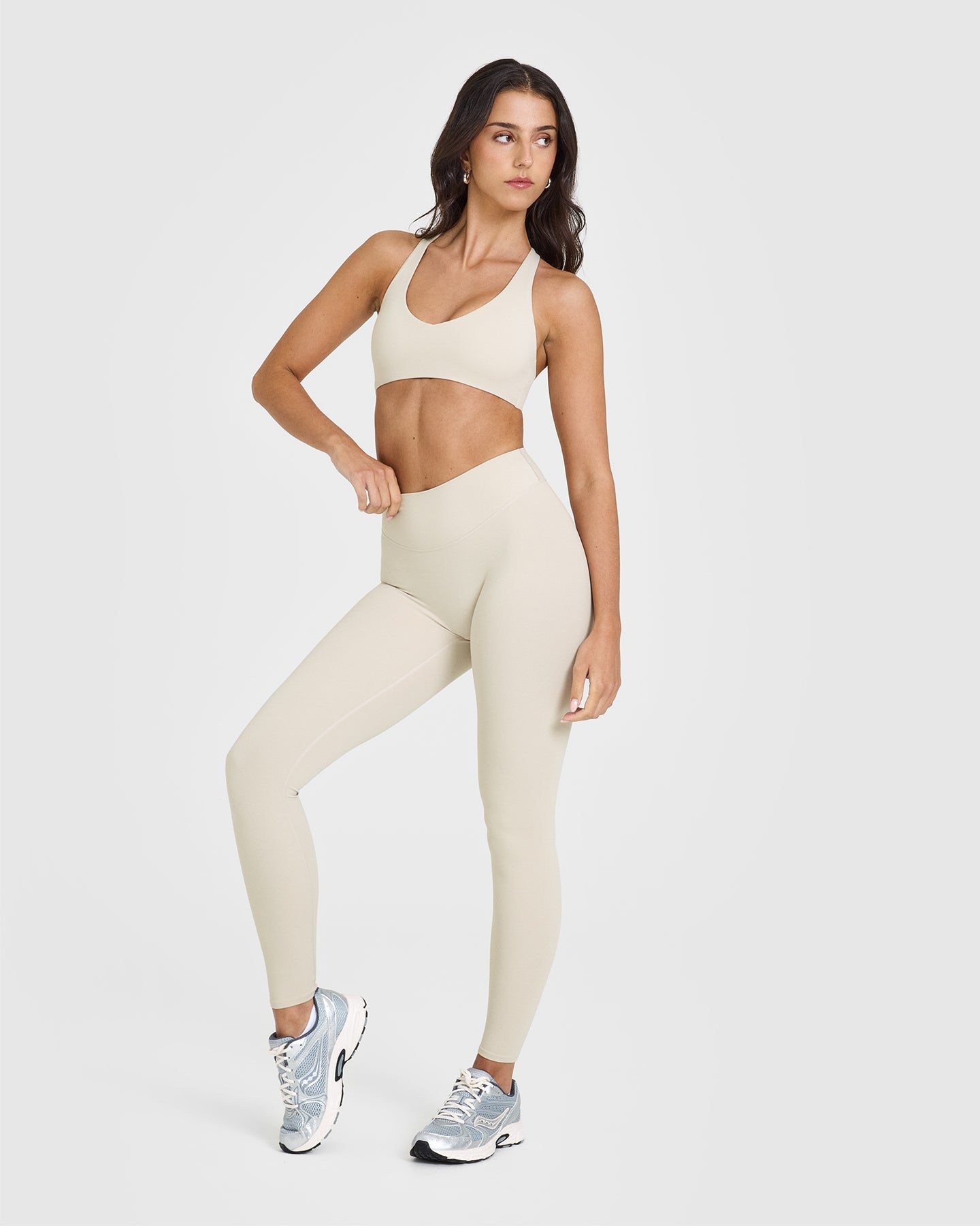 SoftMotion™ High Waist Yoga Leggings for Women - Breathable & Stretchy Workout Pants - Perfect for Yoga, Running, Gym & Lounge Wear (Sand Color)