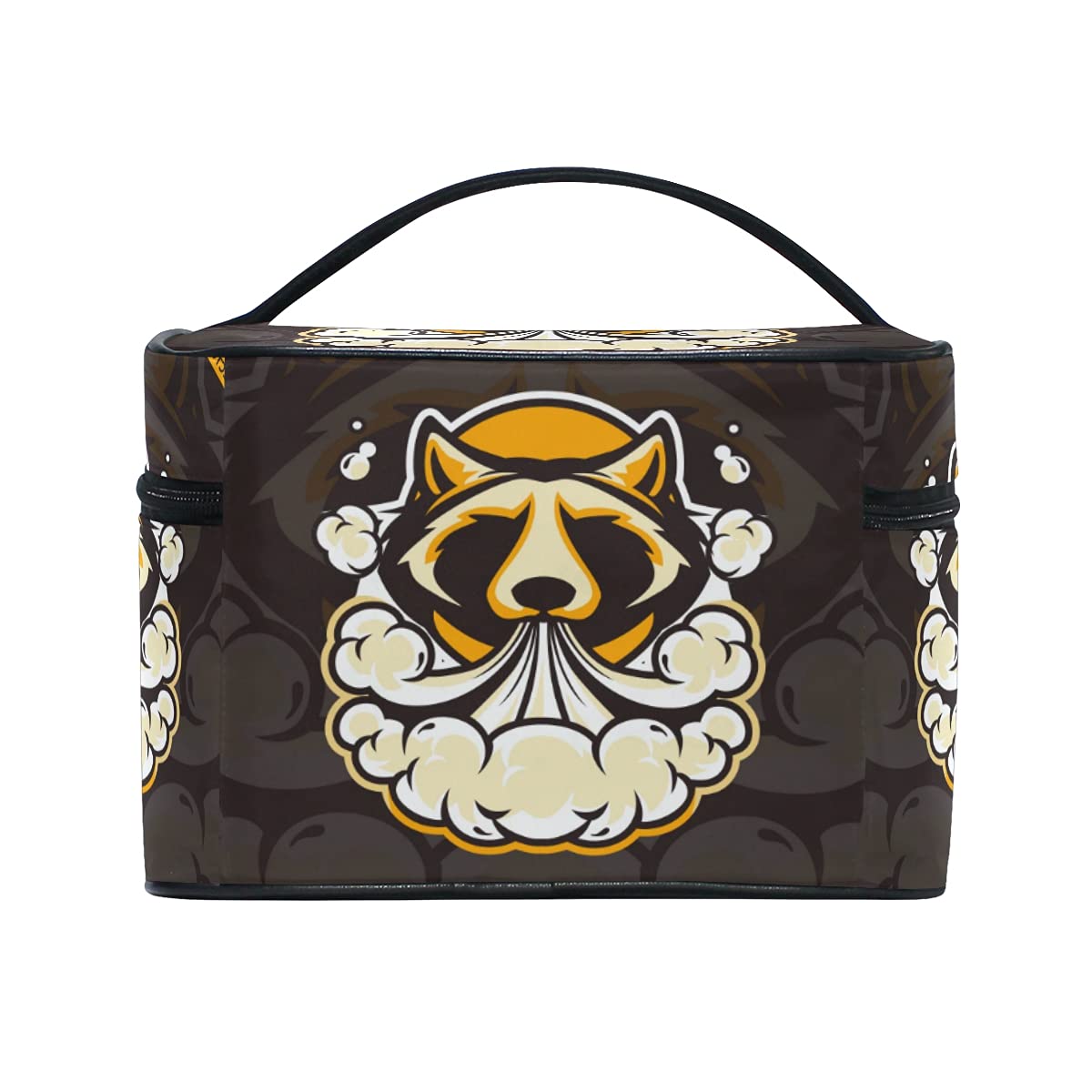 Dog Cigarette Print Black Cosmetic Bag - Zippered Makeup Pouch & Toiletry Organizer for Women & Girls | Perfect for Travel, Gym & Daily Essentials Storage
