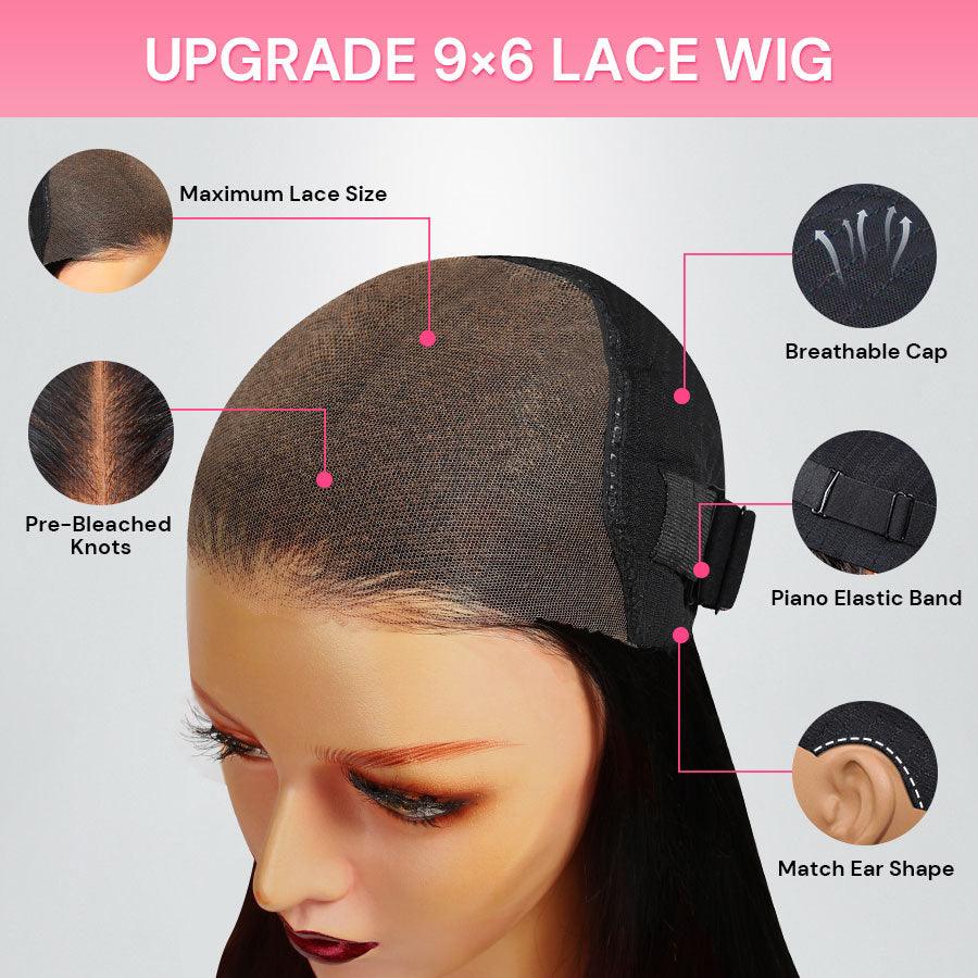 WOWANGEL 9x6 Glueless HD Lace Wig - Dark Reddish Brown Body Wave Human Hair Wig for Women | Perfect for Daily Wear, Cosplay & Special Occasions