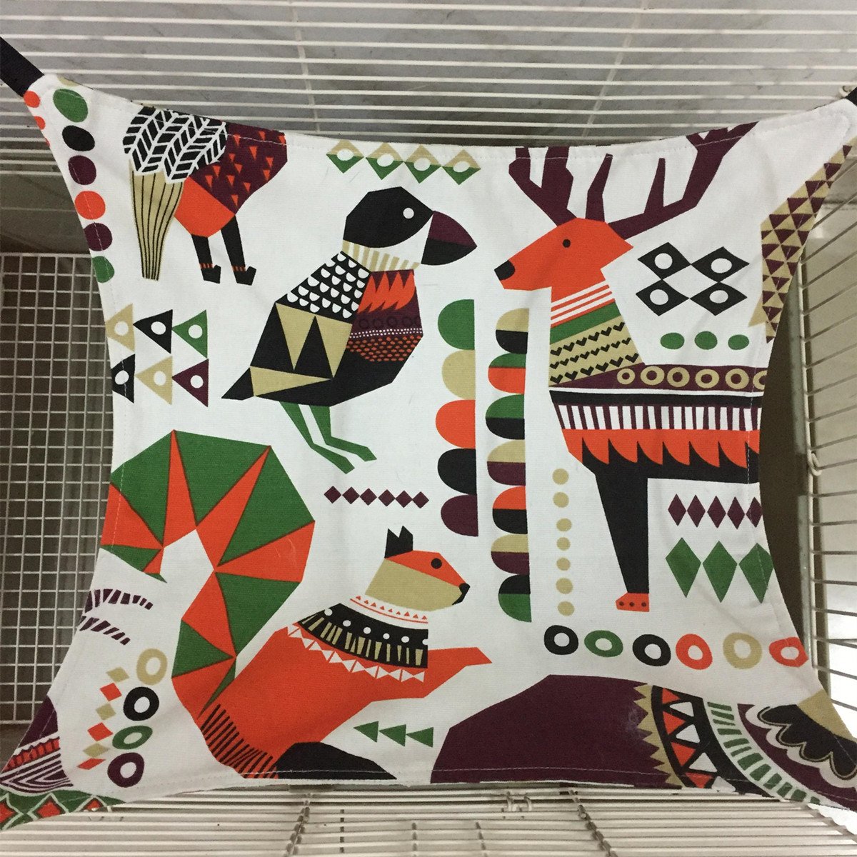 Handmade Ferret Cat Hammock Bed - Soft Canvas Hanging Bed for Small Animals (Kitten, Guinea Pig, Rabbit, Rat) - Cozy Sleep & Rest Mat for Cage - Perfect for Napping, Lounging & Pet Comfort