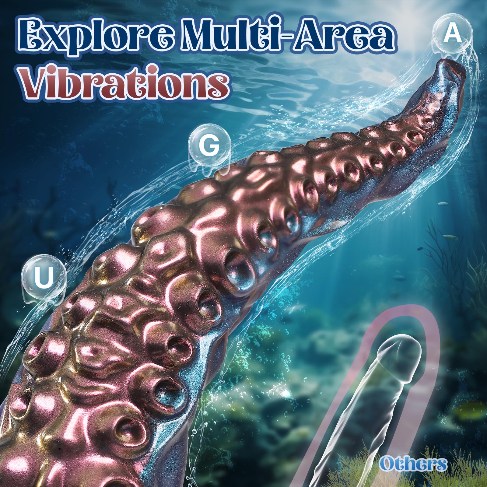 COKARAGE 14.6'' Monster Tentacle Vibrator Dildo - Remote Control & App Enabled, Multi-Speed Vibrations, Suction Cup Base for G-Spot & Anal Stimulation | Fantasy Adult Sex Toy for Couples & Solo Play | Perfect for Roleplay, BDSM & Sensory Exploration