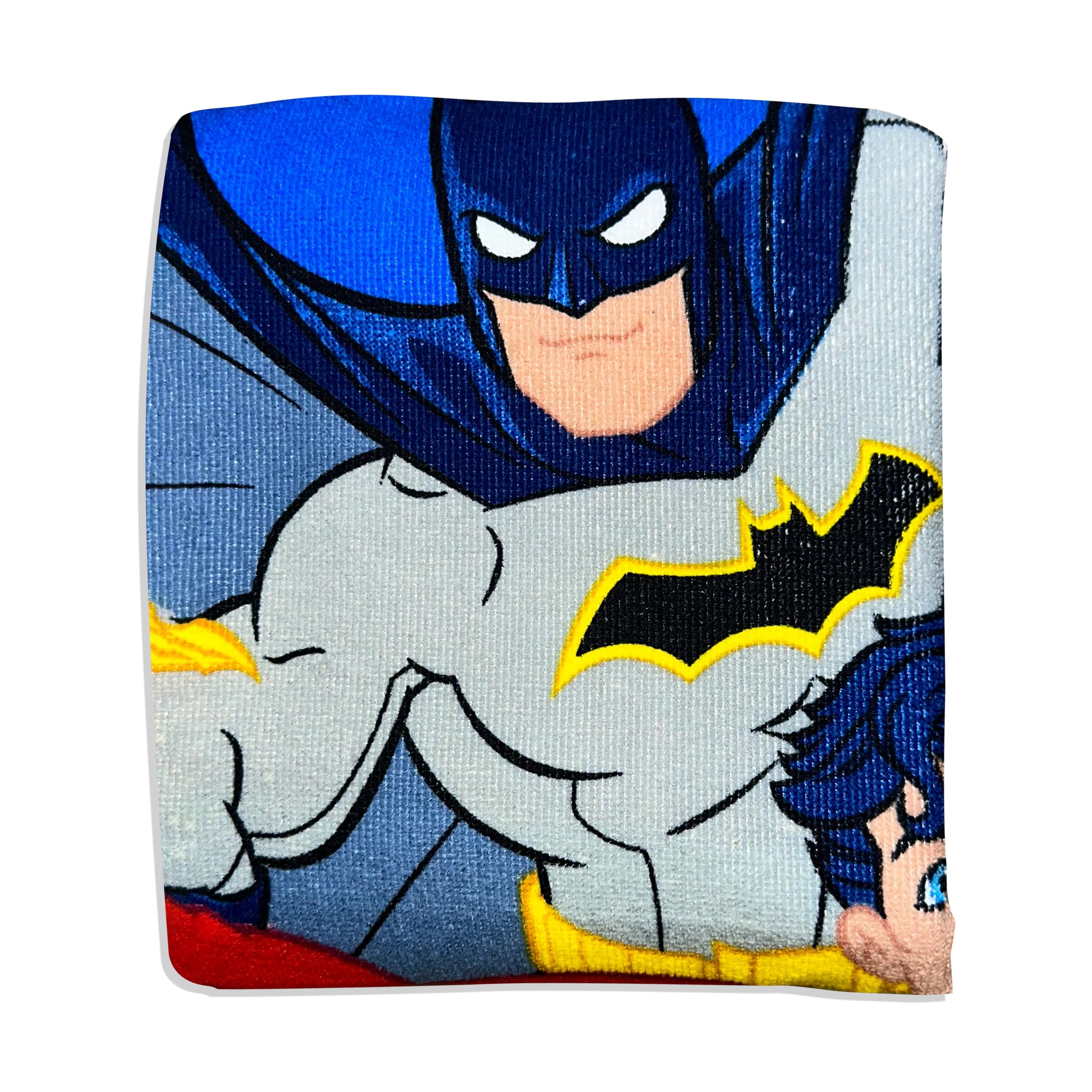 Justice League Microfiber Towel Set - Flash, Batman, Superman & Cyborg - Super Absorbent Quick Dry Gym & Sports Towel for Workout, Travel & Home Use
