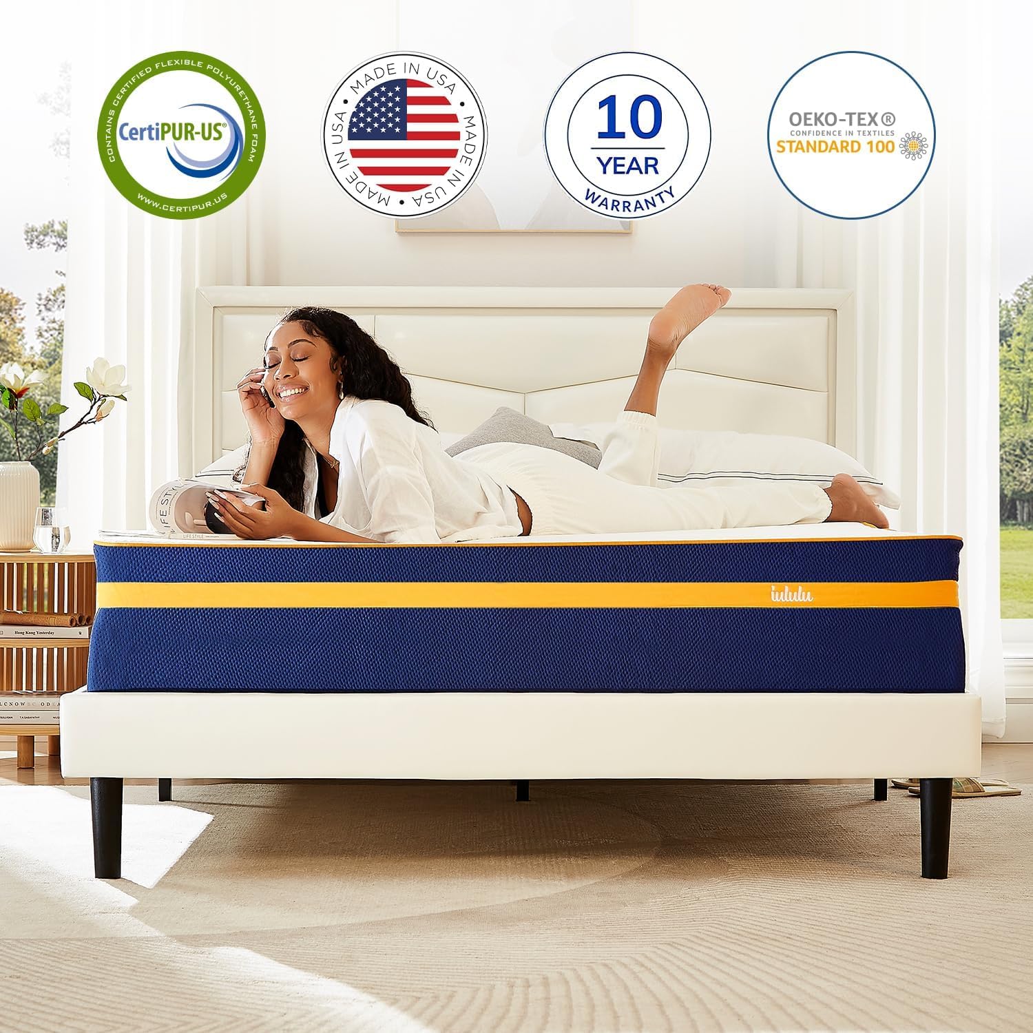 14 Inch King Size Memory Foam Mattress for Back Pain Relief - Gel Infused Cooling Mattress in a Box - 5 Layer Support System - CertiPUR-US Certified - Made in USA - Perfect for Master Bedroom, Guest Room & Home Comfort
