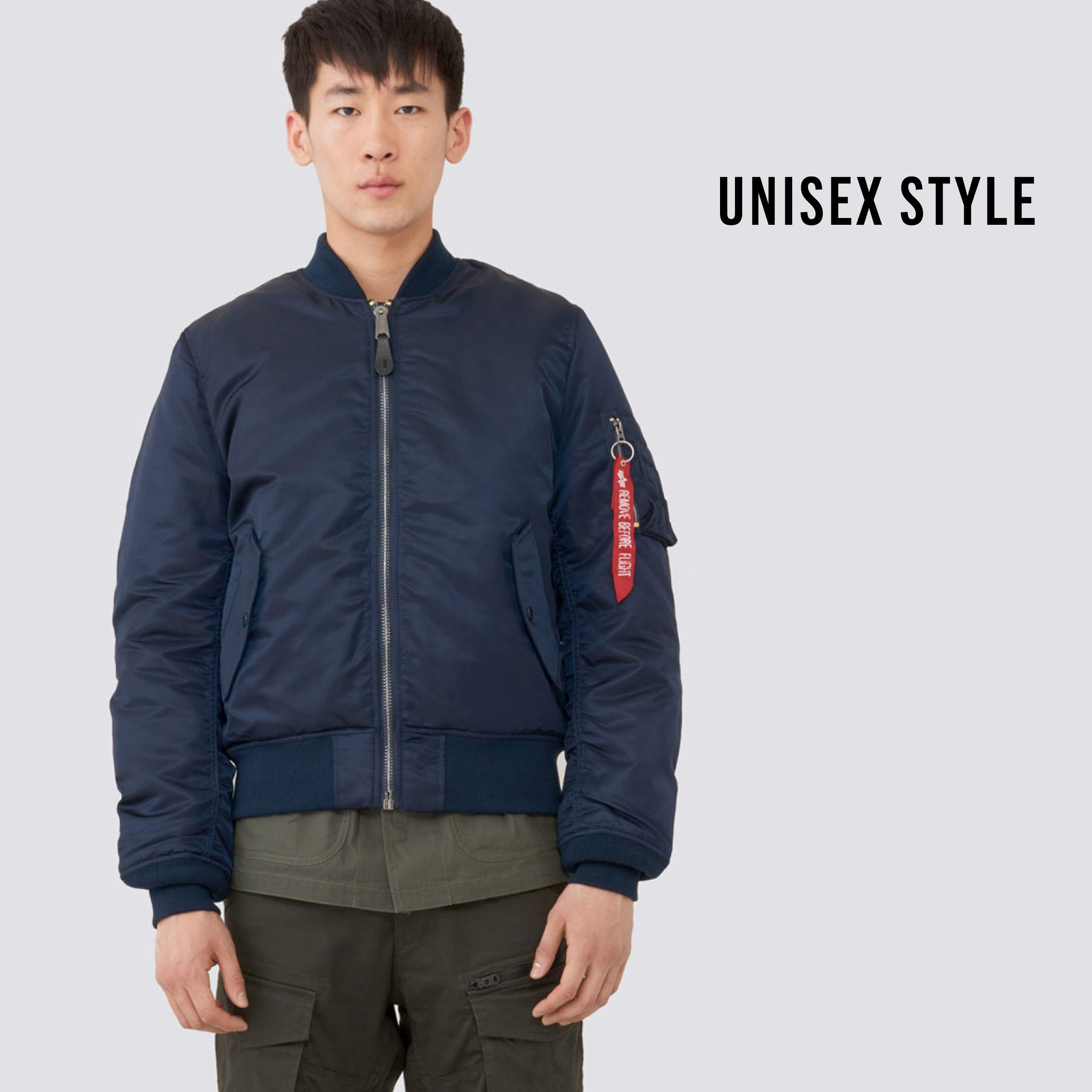 Alpha Industries MA-1 Slim Fit Bomber Flight Jacket - Lightweight Military Pilot Jacket for Men | Stylish Outerwear for Casual Wear, Street Fashion & Aviation Enthusiasts