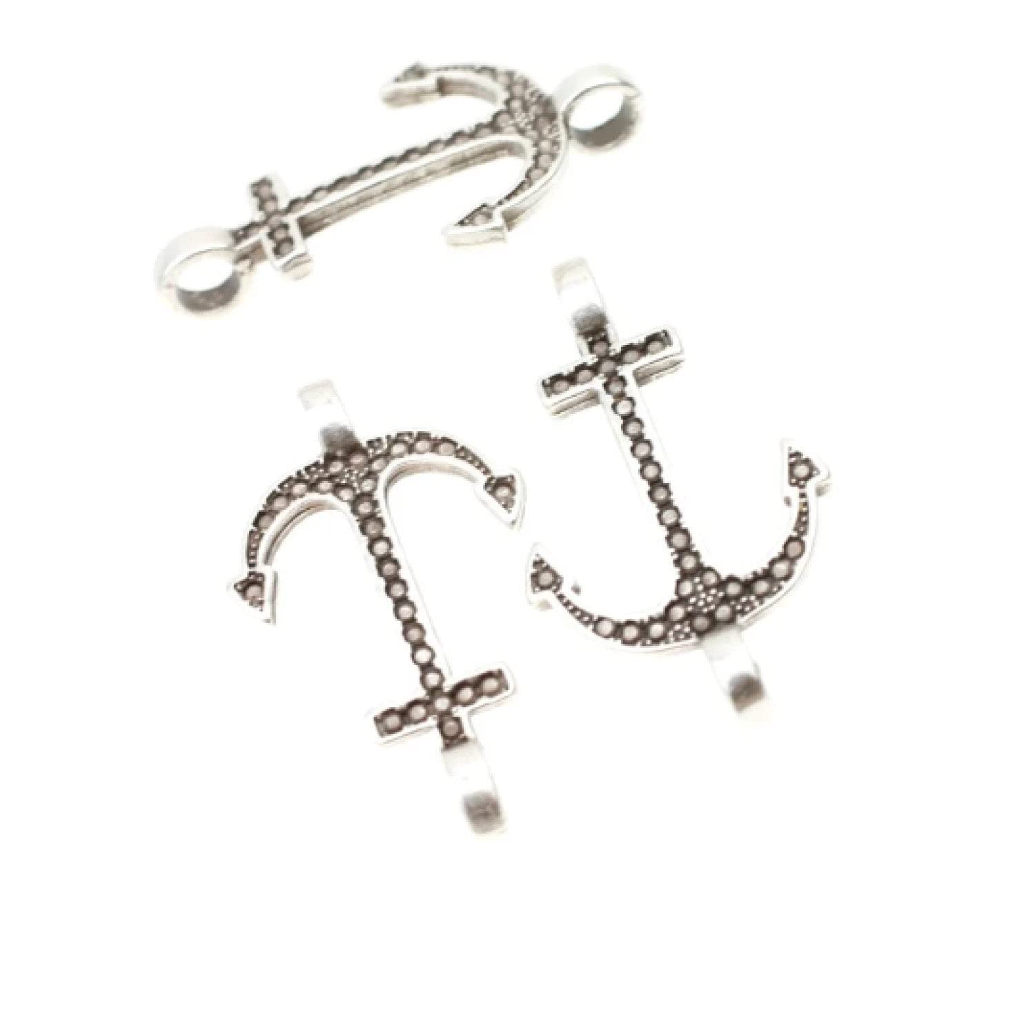 10Pcs Anchor Connector Charms for Jewelry Making - DIY Bracelet, Choker, Necklace Supplies - Perfect for Crafting, Gifts, and Fashion Accessories