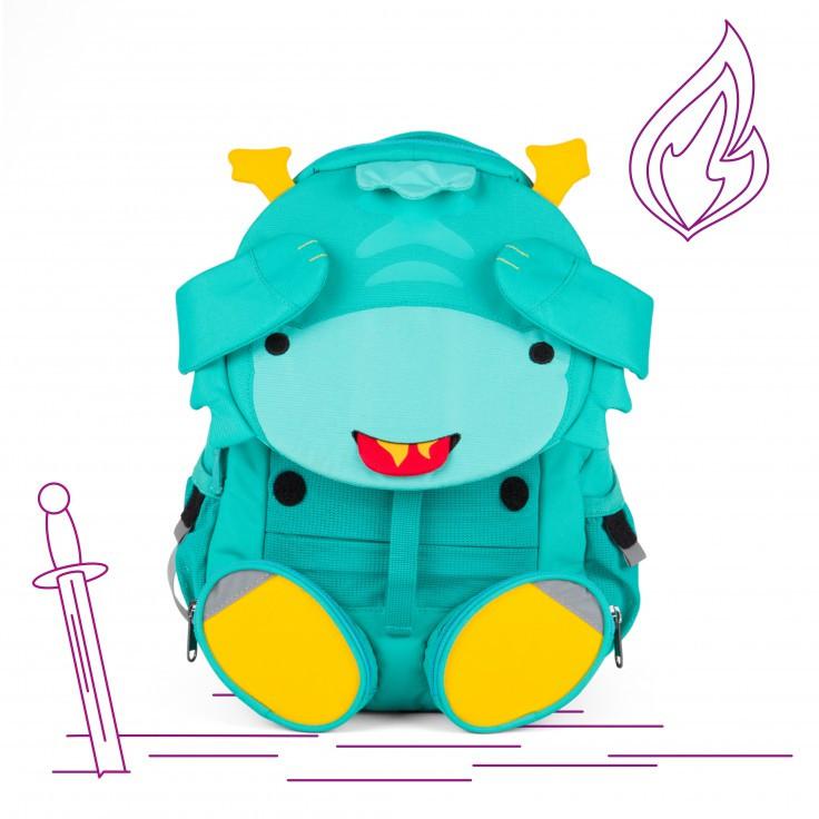 Affenzahn Large Danny Dragon Backpack for Kids - Durable & Lightweight School Bag with Adjustable Straps - Perfect for School, Travel & Outdoor Adventures