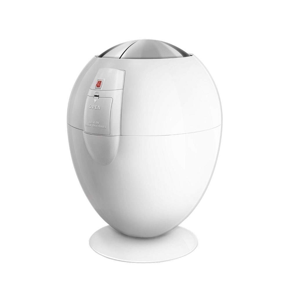 Automatic Touch-Free Kitchen Trash Can with Lid - 1.5 Gallon Egg-Shaped Garbage Bin for Bathroom, Bedroom, Home & Office - Matte Waste Basket for Hands-Free Disposal - Perfect for Small Spaces & Pet Owners