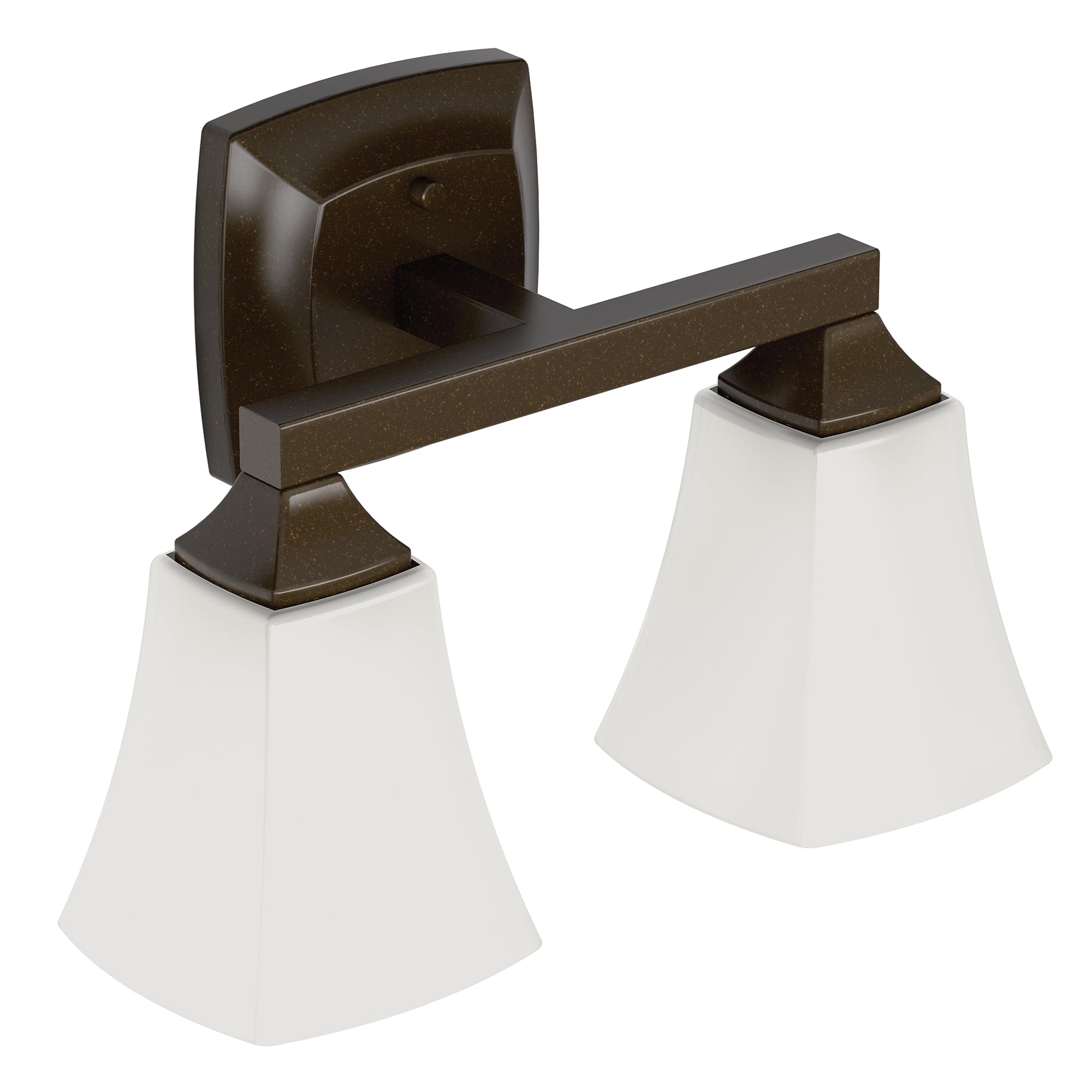 Moen YB5162ORB Voss 2-Light Oil Rubbed Bronze Bathroom Vanity Light Fixture with Frosted Glass - Perfect for Modern Bathrooms, Powder Rooms & Spa-Like Retreats