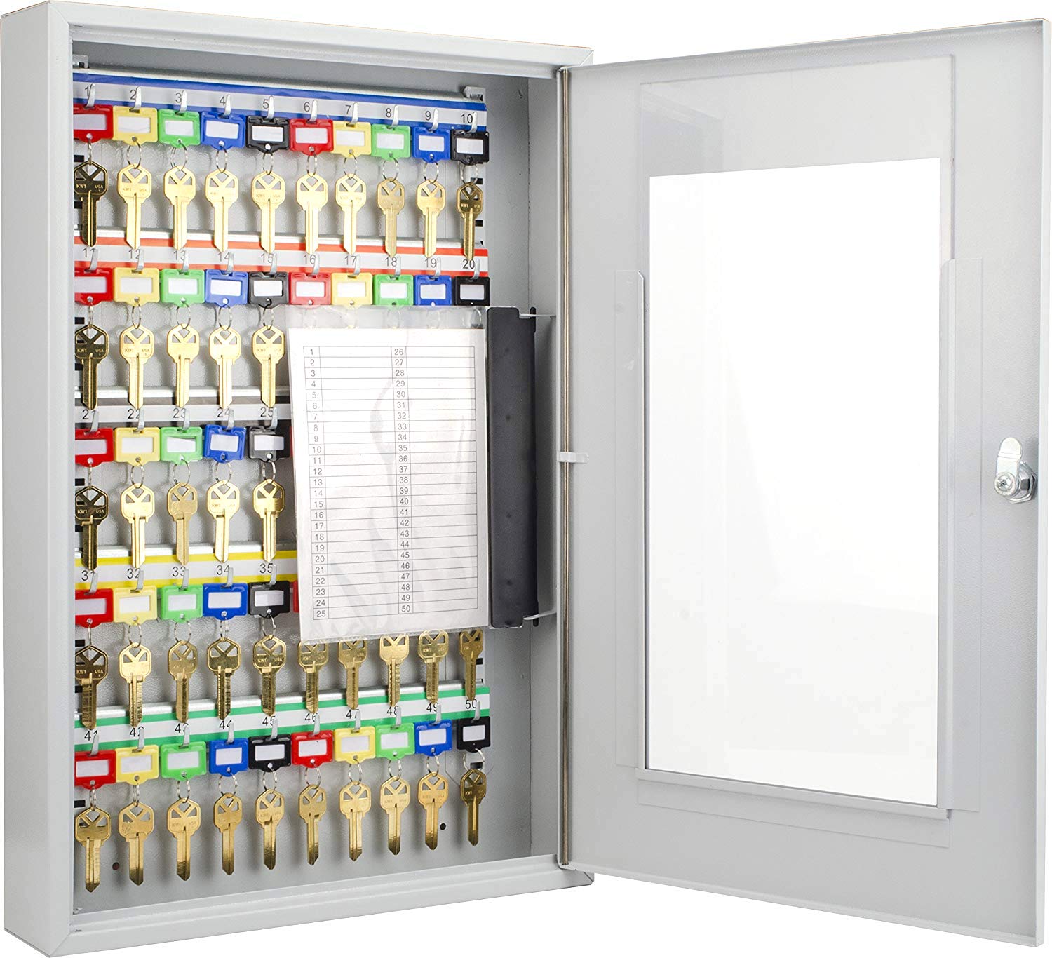 Barska 50 Position Key Lock Box - Secure Wall Cabinet for Home, Office & Storage - Heavy Duty Steel Safe for Keys, Jewelry & Valuables
