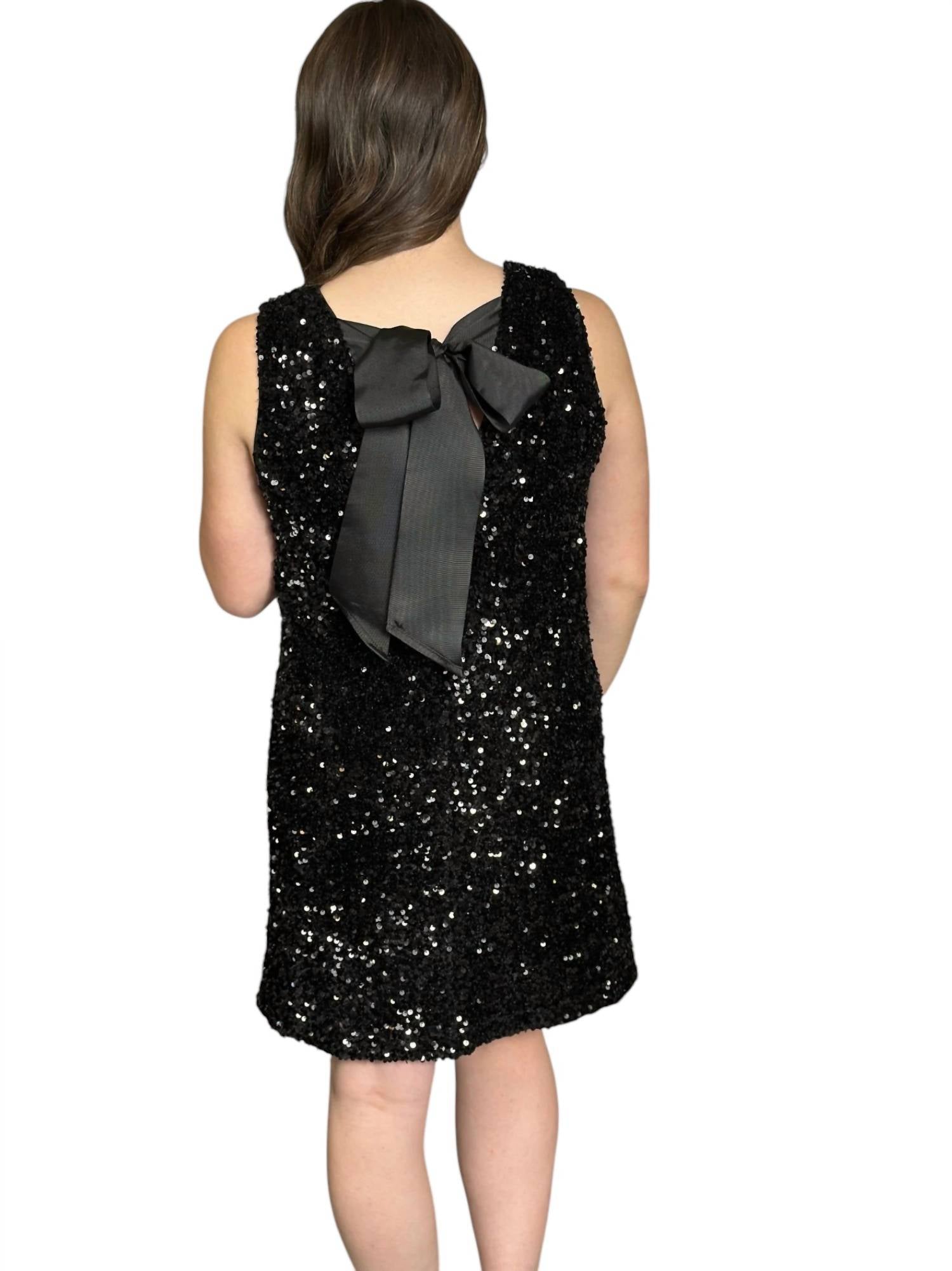 2025 Black Sequin Tie Back Party Dress for Women - Perfect for New Year's Eve, Club Nights & Special Occasions