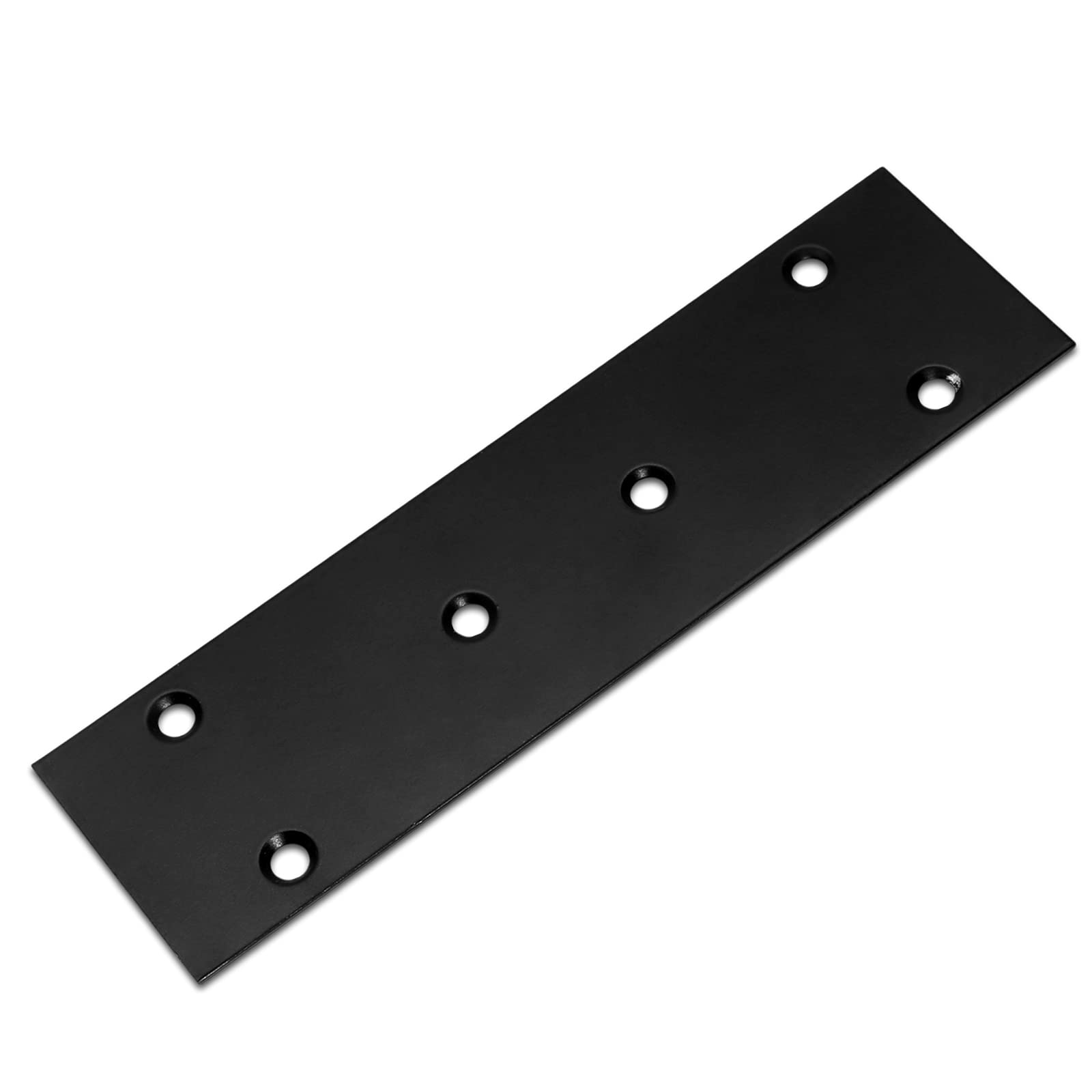 4Pcs Flat Straight Brace Brackets Stainless Steel, Black Fixing Mending Joining Plates Shelf Support Repair Plate for Furniture, Shelves, Cabinet with Screws (6.7 x 1.9 / 169 x 48mm) - Heavy Duty Metal Brackets for Home DIY, Woodworking Projects & Furniture Repair