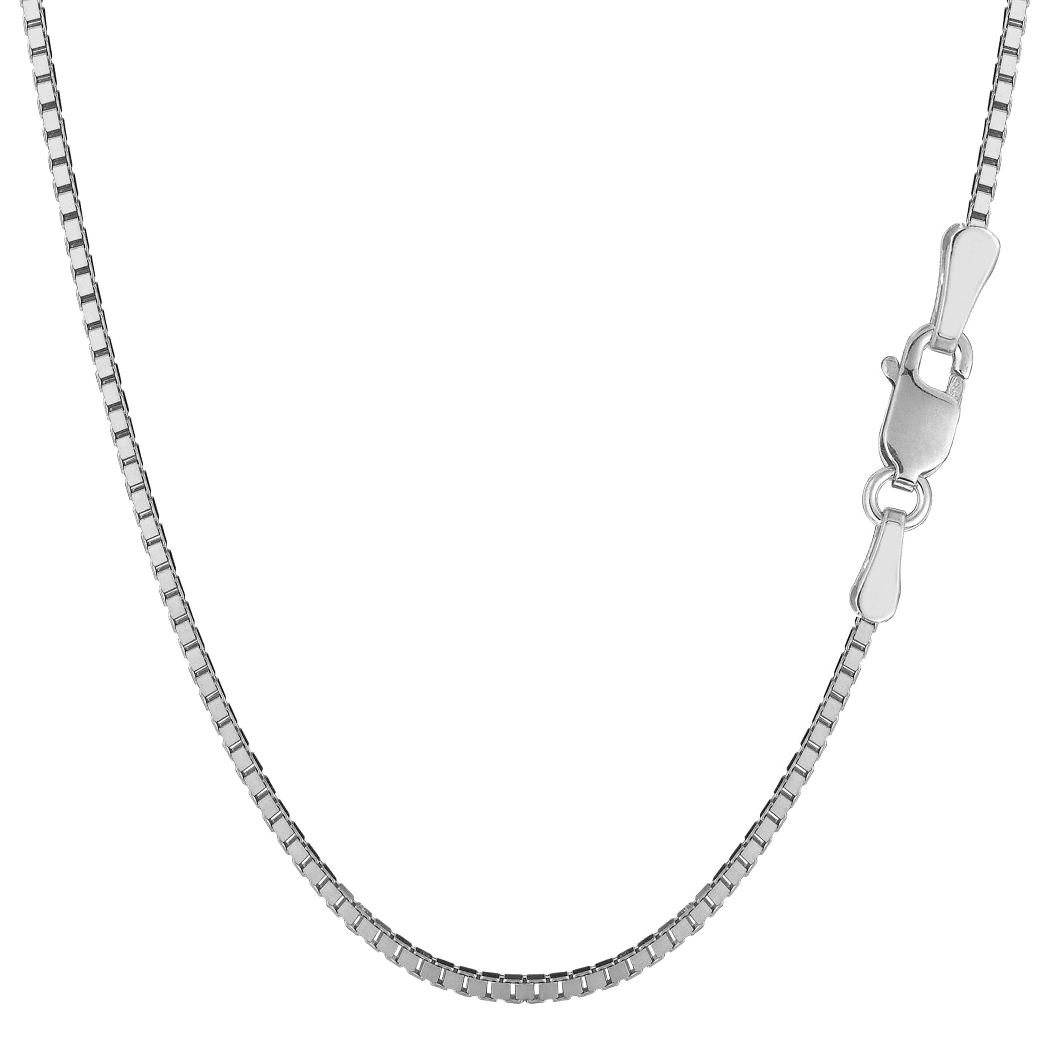 Jewelry Affairs Sterling Silver Rhodium Plated 1.8mm Box Chain Necklace for Women - Elegant Layering Piece for Everyday Wear & Special Occasions