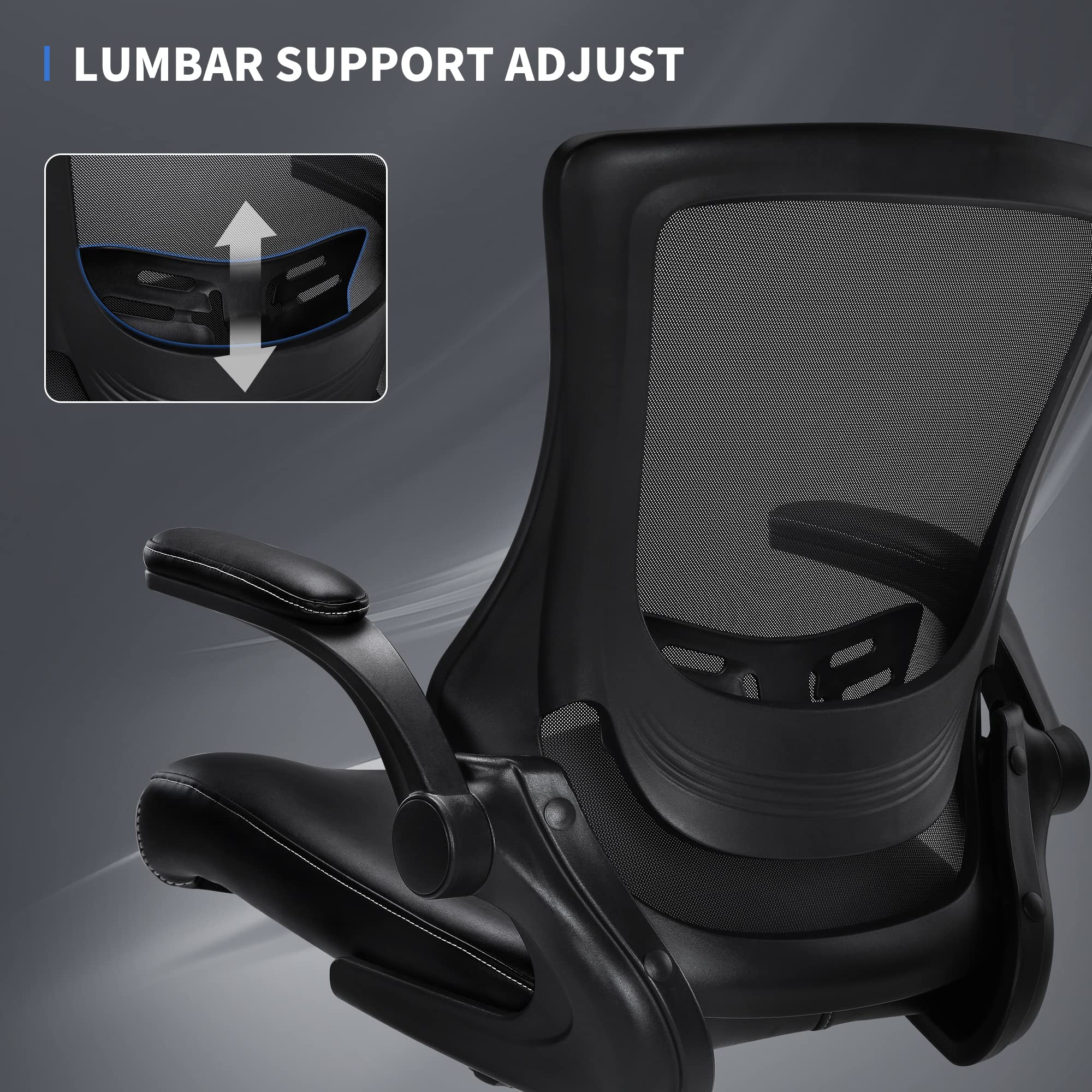 Misolant Adjustable Height Office Chair for Standing Desk - PU Leather Drafting Chair with Foot Ring, Reclining Back & Lumbar Support - Ergonomic Tall Chair for Home Office, Gaming & Computer Workstations