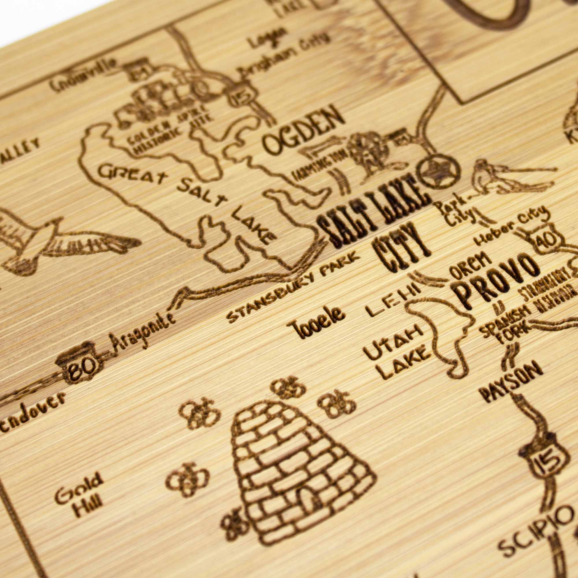 Premium Utah-Themed Wooden Cutting Board - 11