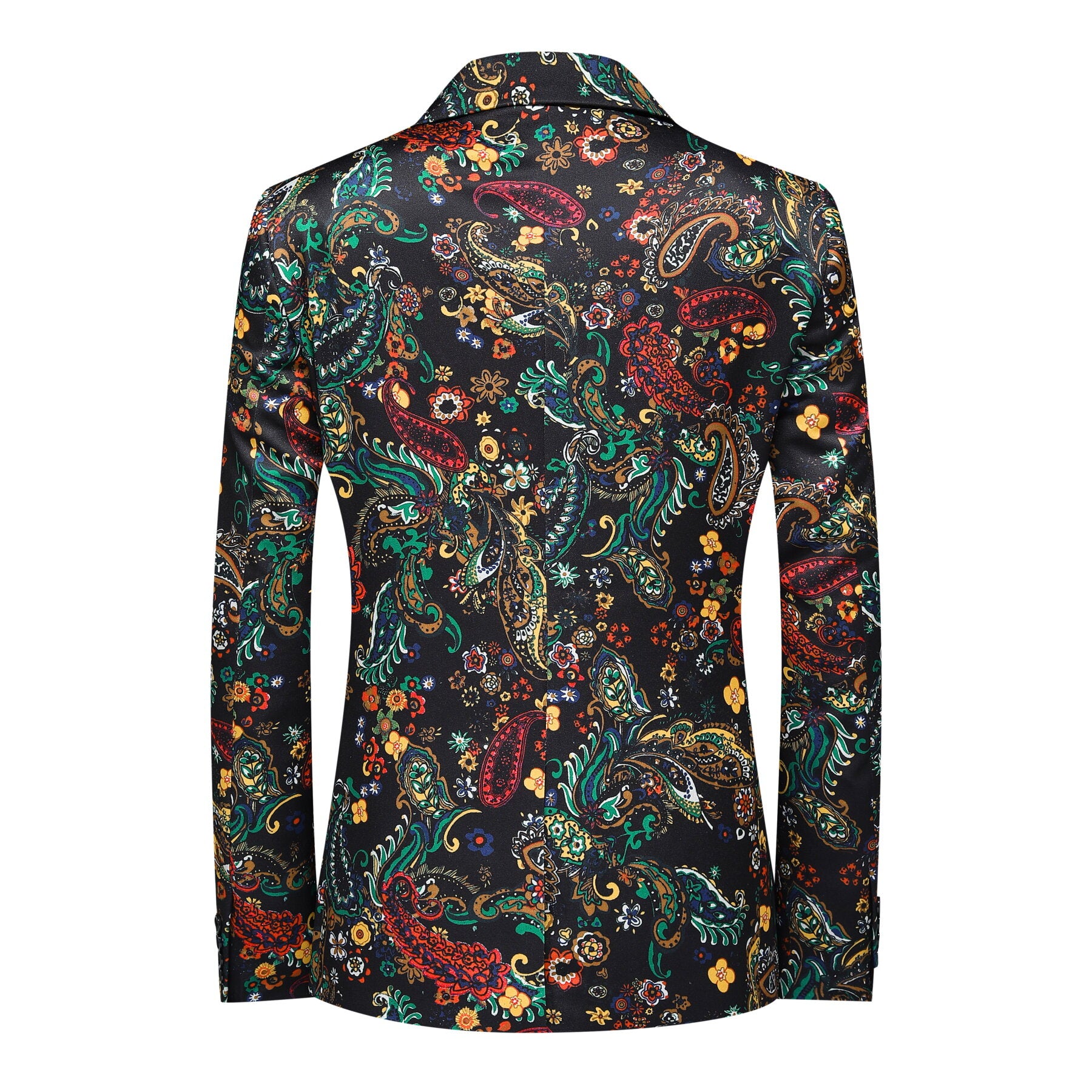 2 Piece Men's One Button Ethnic Print Suit Set - Stylish Formal & Wedding Attire for Parties, Events & Special Occasions
