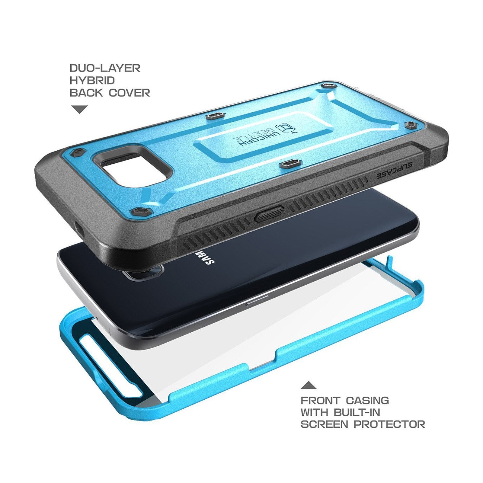 Samsung Galaxy S7 Unicorn Beetle Pro Full Body Rugged Holster Case - Heavy Duty Protection with Kickstand (Blue) - Perfect for Outdoor, Construction & Extreme Sports