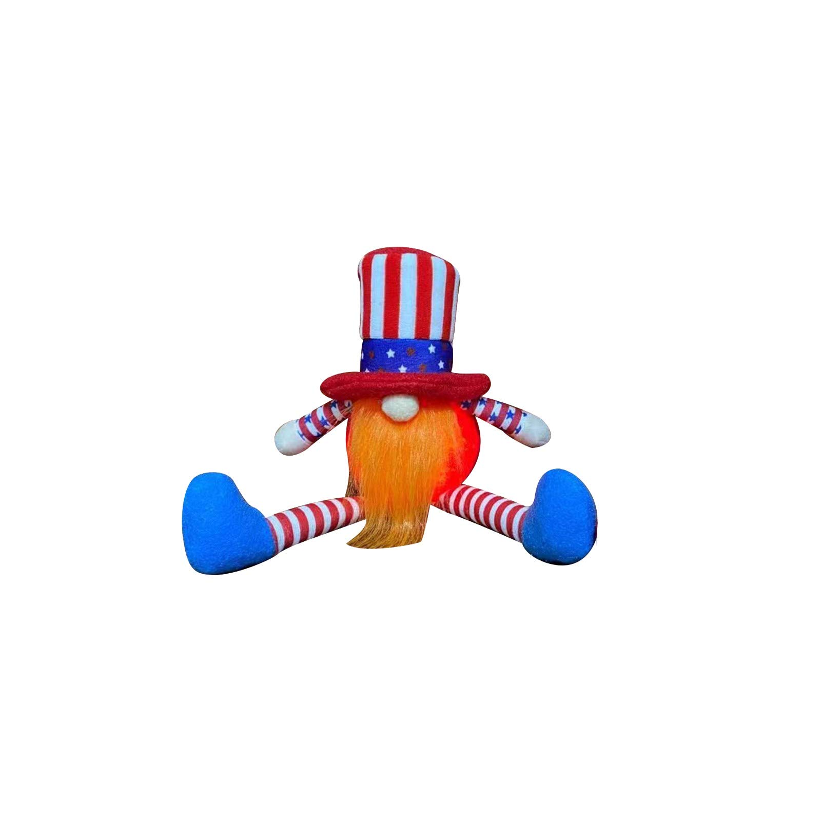 SSZZoo Patriotic Long Legs Dwarf Doll - Independence Day Themed Home & Desktop Decoration for Holidays, Parties & Office Decor (Style B)