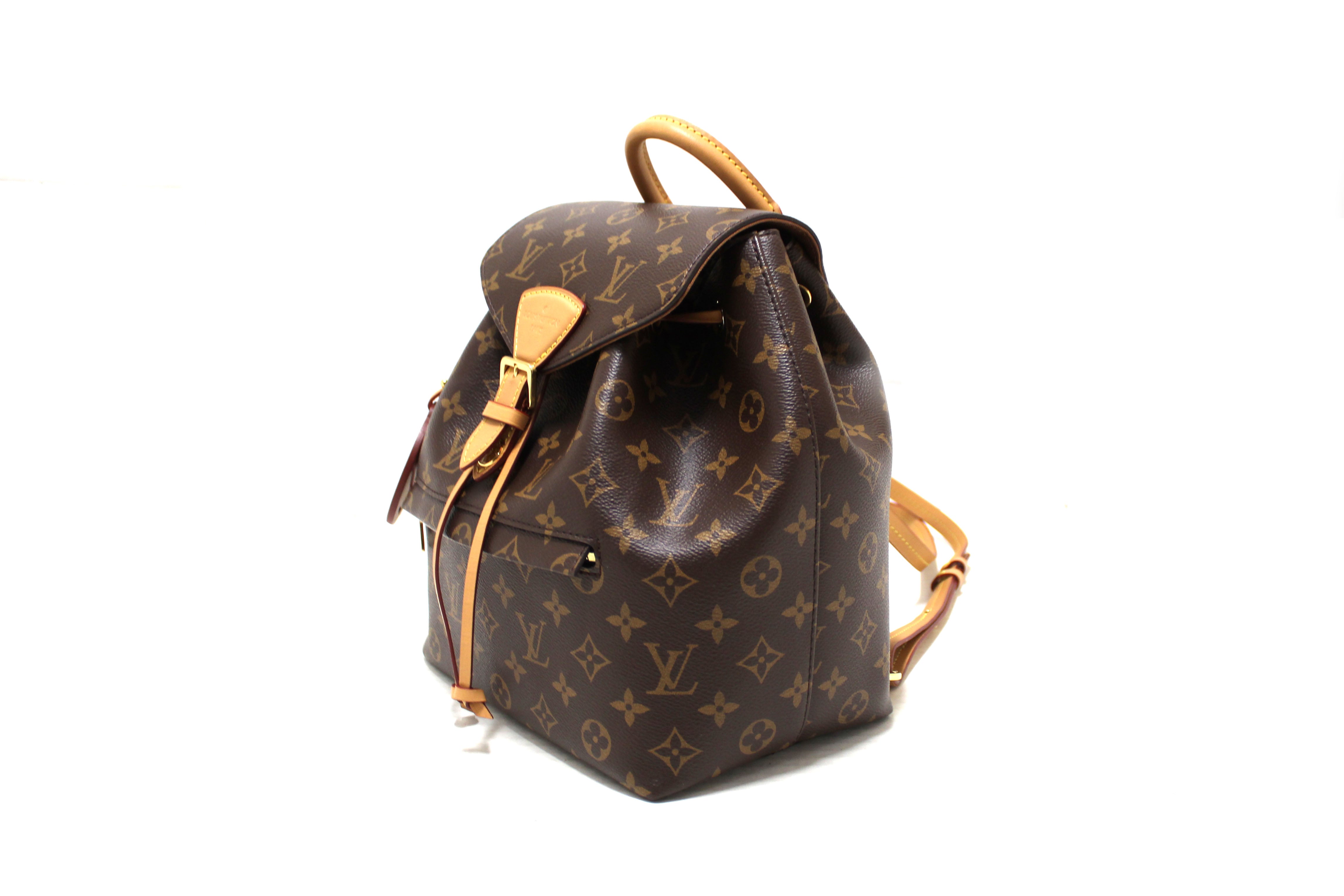 Authentic Louis Vuitton Monogram Canvas Montsouris PM Backpack - Luxury Brown Leather Backpack for Women, Travel & Everyday Use