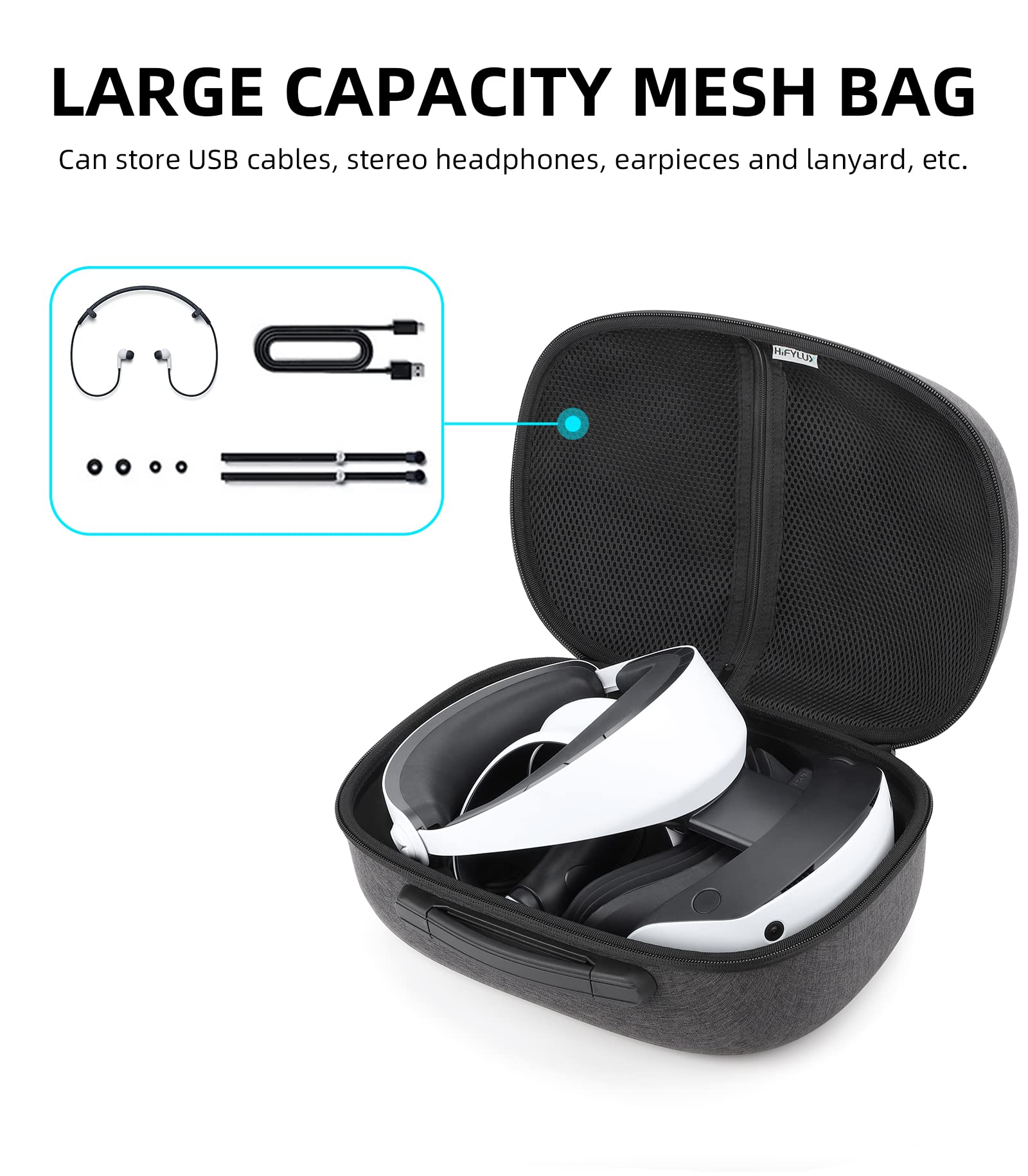 Fututech Hard Case for Playstation VR2 - Scratch & Dust Proof Protective Storage Bag for VR Devices - Travel Carrying Case (Gray) - Perfect for Gaming, Travel & Safe Storage