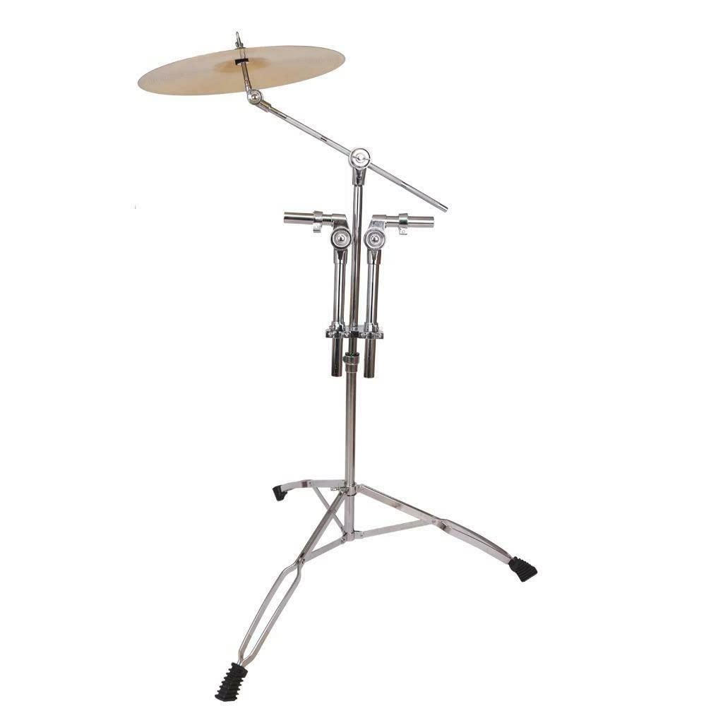 **YeSbTx Adjustable Double Tom Drum Stand & Cymbal Holder – Lightweight, Portable Drum Kit Accessory for 14