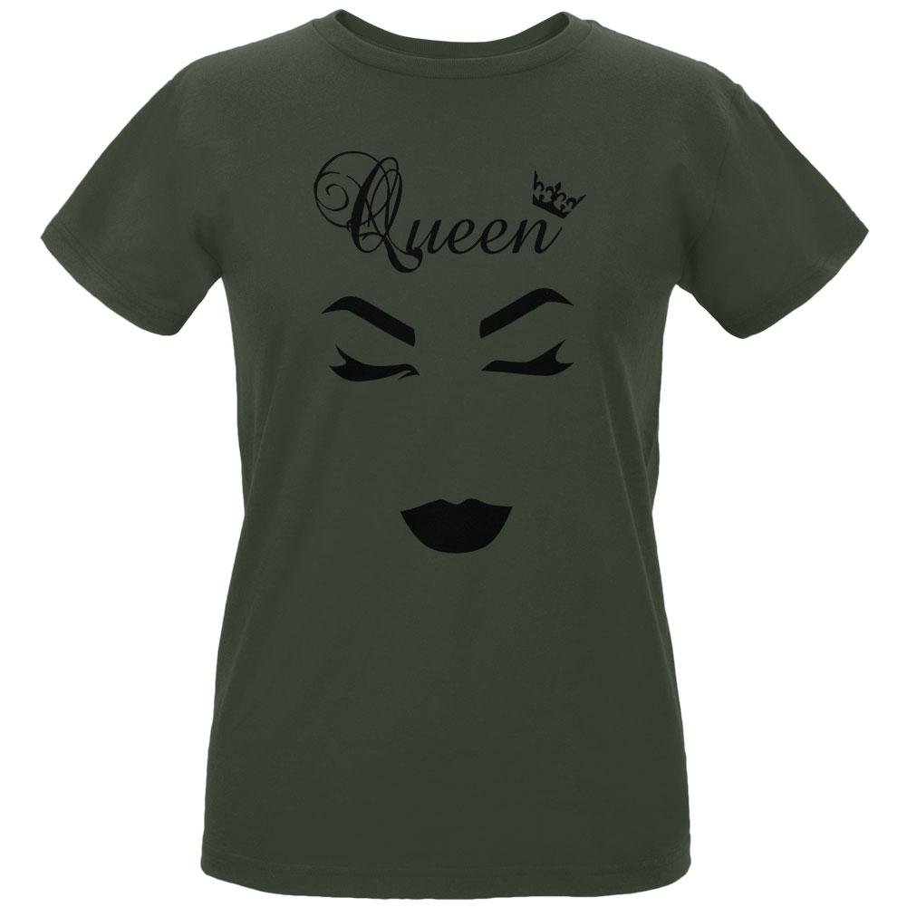 Organic Cotton Women's Minimalist Art T-Shirt - Makeup Queen Graphic Tee for Casual Wear, Outfits & Everyday Fashion