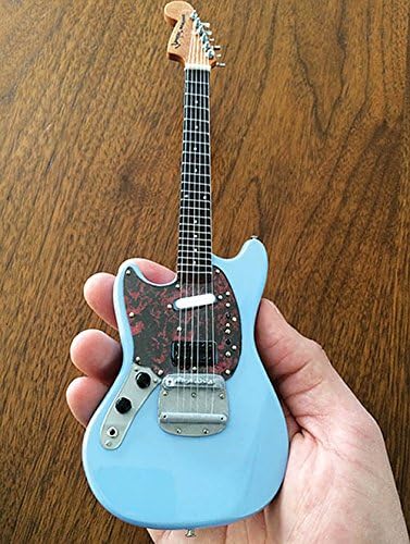 Axe Heaven Fender Mustang Sonic Blue Mini Guitar Replica (FM-001) - Collectible 1:3 Scale Model for Music Lovers & Home Decor - Perfect for Guitar Enthusiasts, Office Display, and Gift Giving