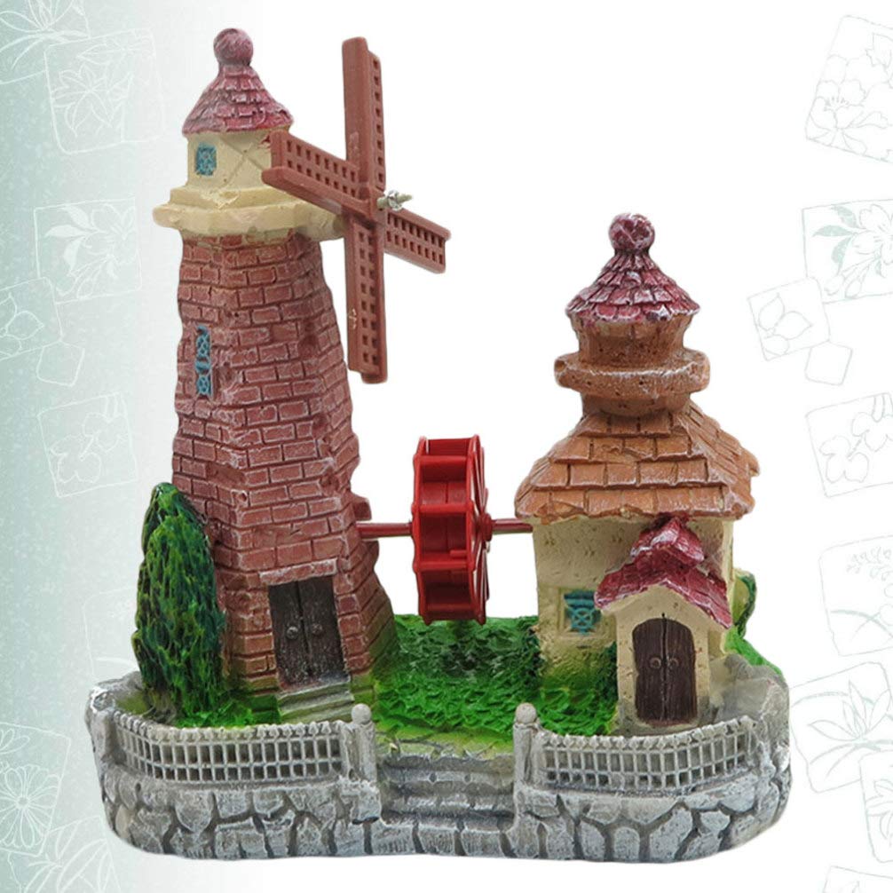 Balacoo Windmill Ornament - Aquarium Castle & Landscape Decor for Fish Tanks | Underwater Scenery, Fish Hideout & Tank Accessories | Perfect for Home Aquariums, Office Fish Tanks & Aquatic Displays