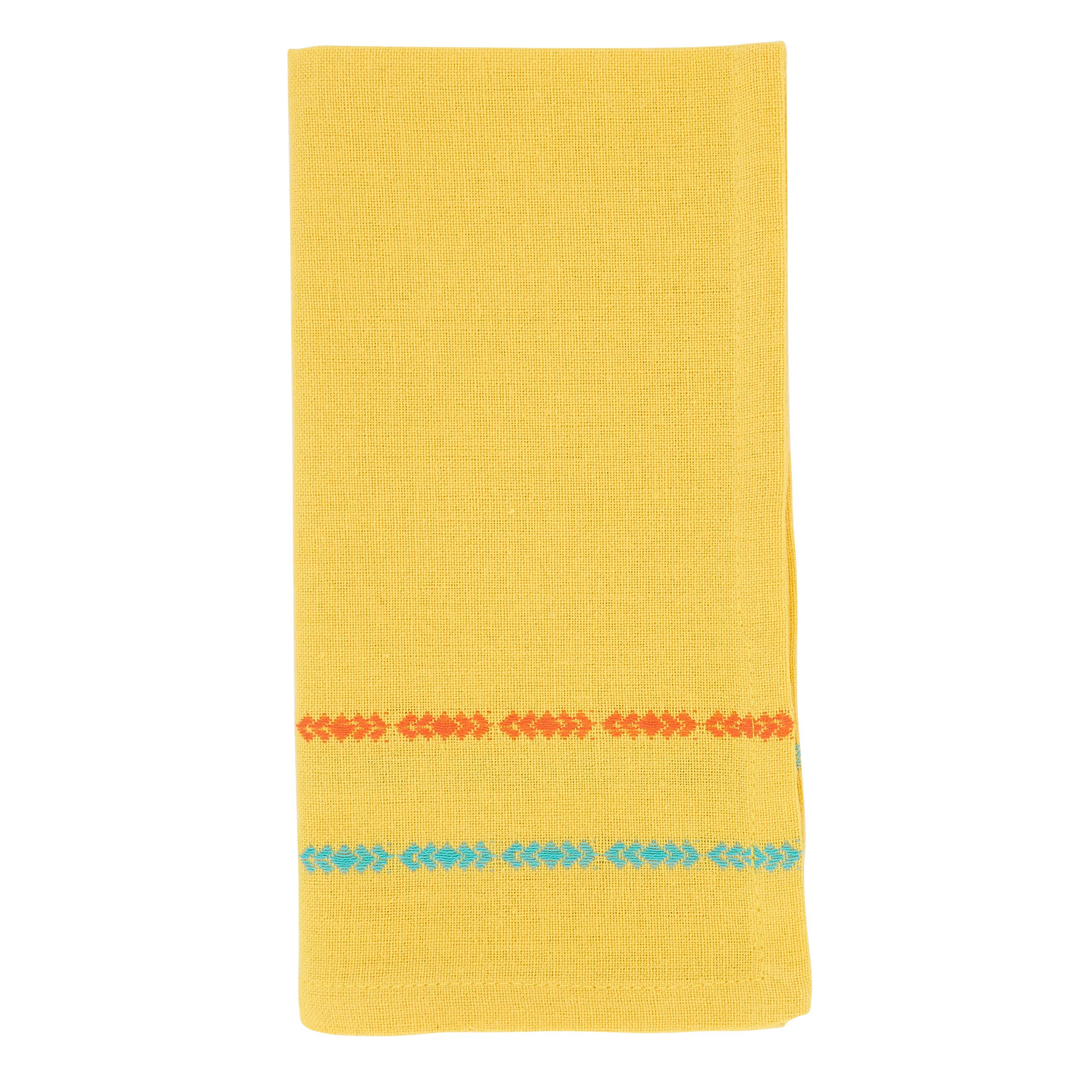 Premium Dobby Border Table Napkins Set of 4 - Elegant Cotton Dinner Napkins for Formal Dining, Parties & Special Occasions - Perfect for Weddings, Holidays & Fine Dining Settings