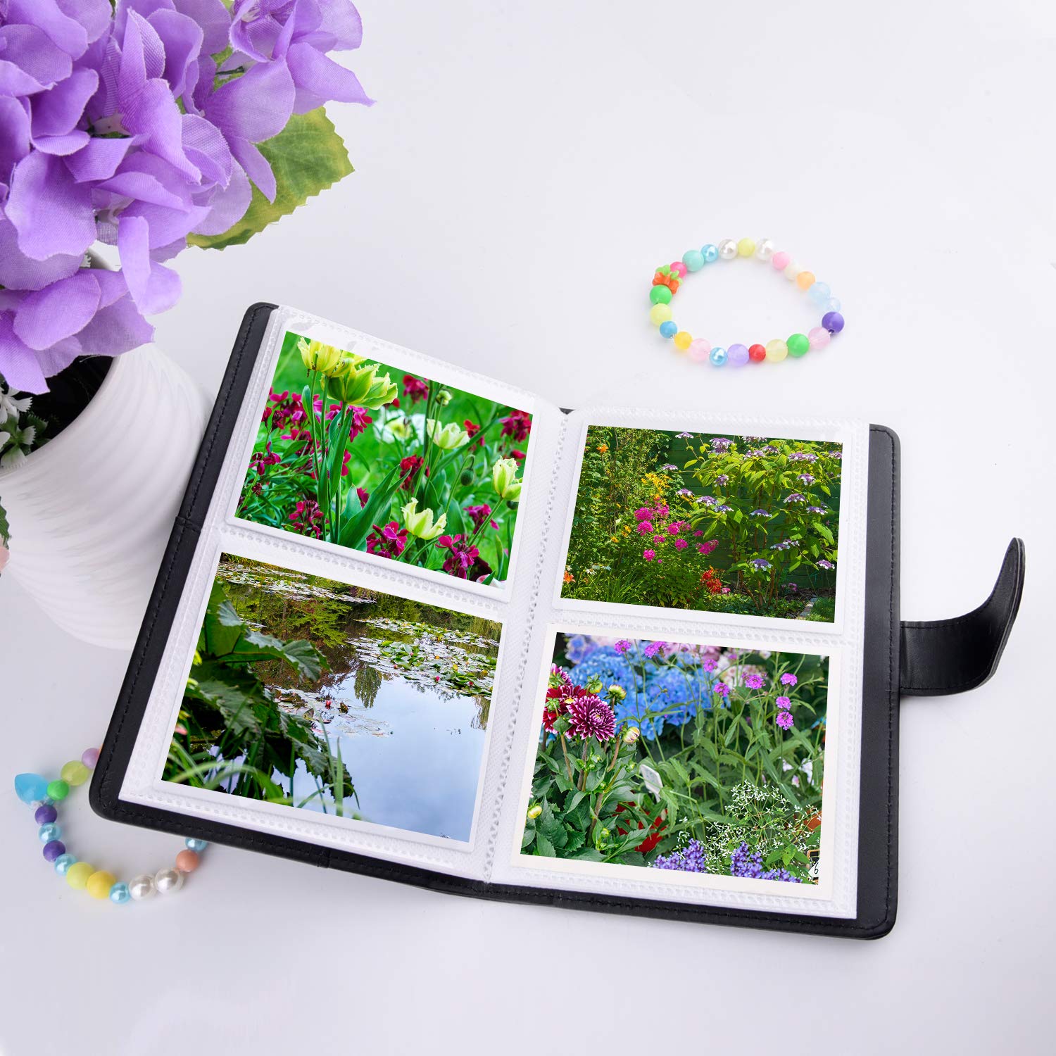 PU Leather Wallet Photo Album for Fujifilm Instax Wide 300, Polaroid POP/POP 2.0, OneStep 2/OneStep+ - Compatible with Instant Camera Films (Black) | Perfect for Travel, Parties & Memory Keeping