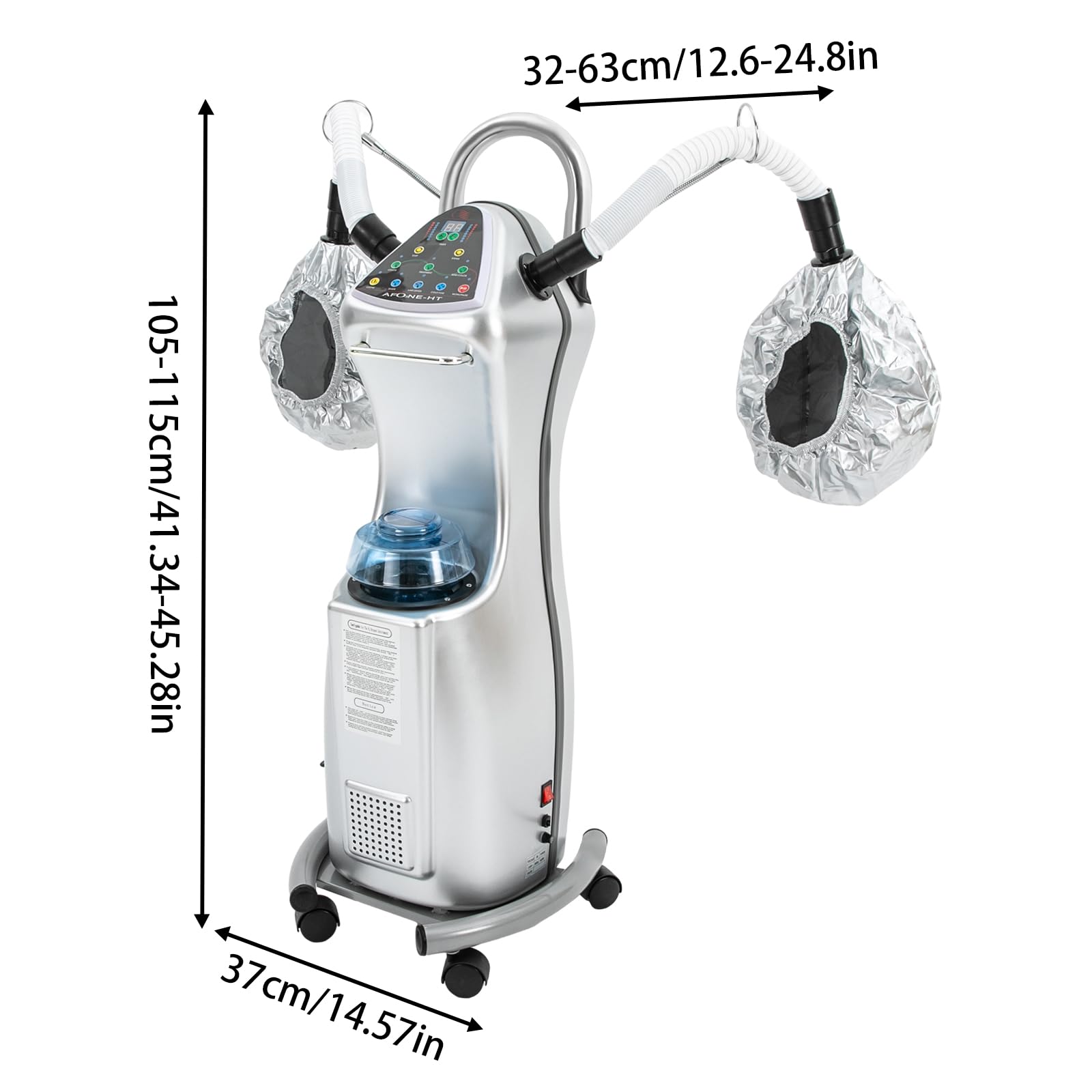 650W Professional Standing Hair Steamer with Wheels - Hooded Hair Dryer & Micro Mist Steamer for Salon & Home Use | Deep Conditioning Treatment for Dry, Damaged Hair | Perfect for Salons, Spas & At-Home Hair Care