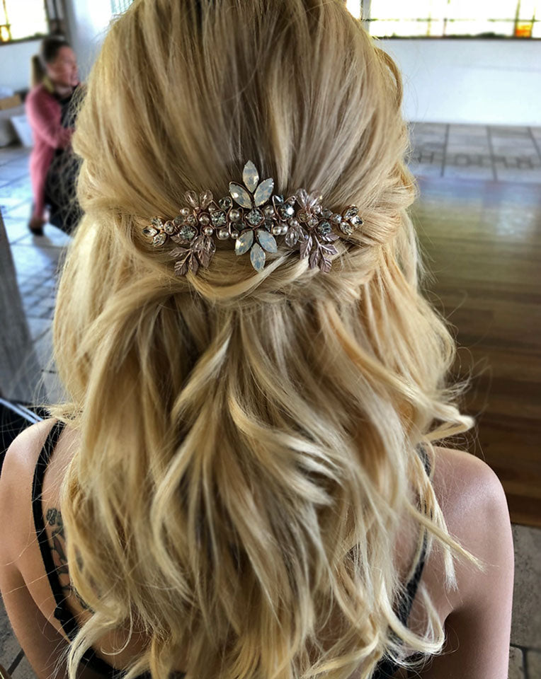 Elegant Bohemian Vintage Leaf Comb Bridal Headpiece by Kezani - Perfect for Weddings, Boho Bridal Accessories & Special Occasions