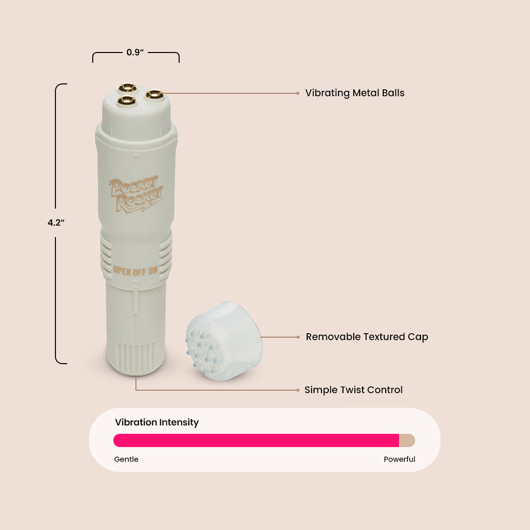 Pocket Rocket® The Original - Powerful Rumbling Personal Massager for Neck, Back & Muscle Relaxation | Portable Vibrating Massage Device for Home, Office & Travel Use