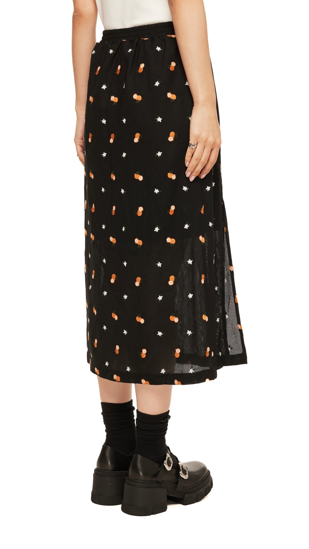 Stylish Floral Embroidery Skirt for Women - Summer Boho Maxi Skirt with Fruit Pattern - Perfect for Beach Vacations, Music Festivals & Casual Outings