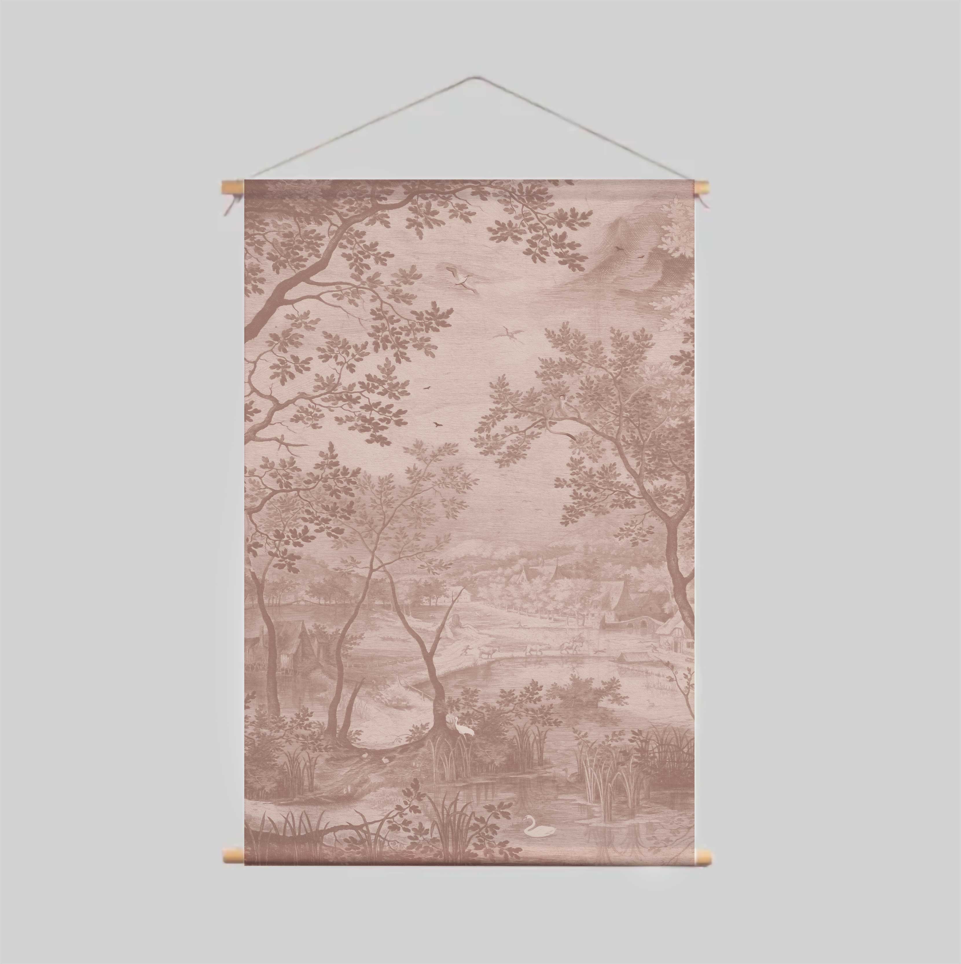 Into the Woods Soft Terra Textile Poster - Nature-Inspired Wall Art for Home, Office & Nursery Decor