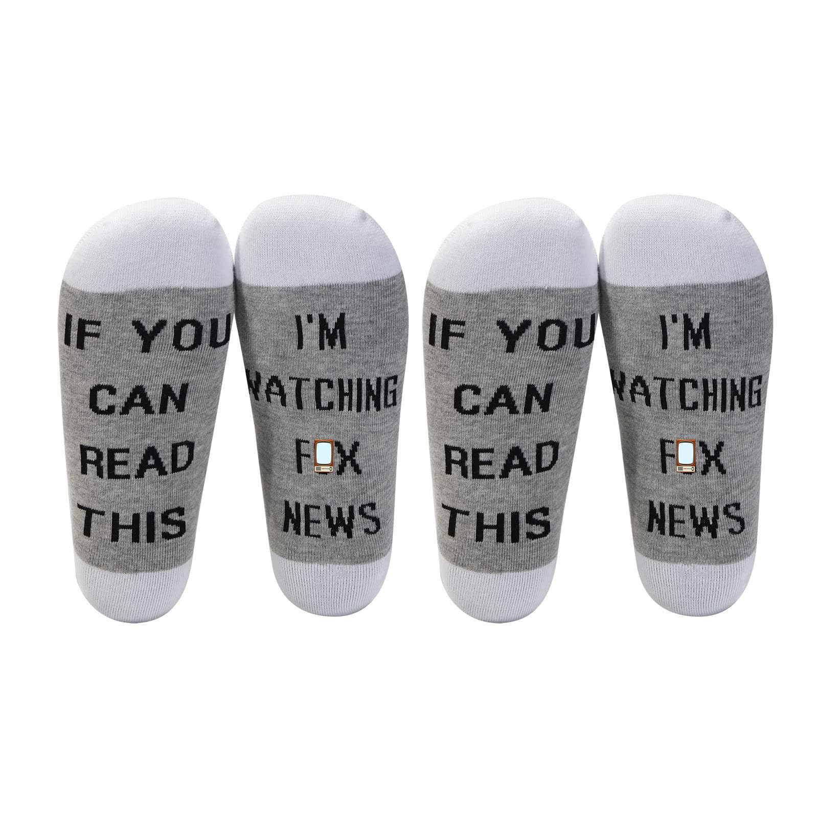LEVLO Fox Socks - If You Can Read This I'm Watching Fox - Cute Cotton Socks for Women & Men - Perfect Gift for Fox Lovers - Great for Casual Wear, Cosplay & Animal Theme Parties