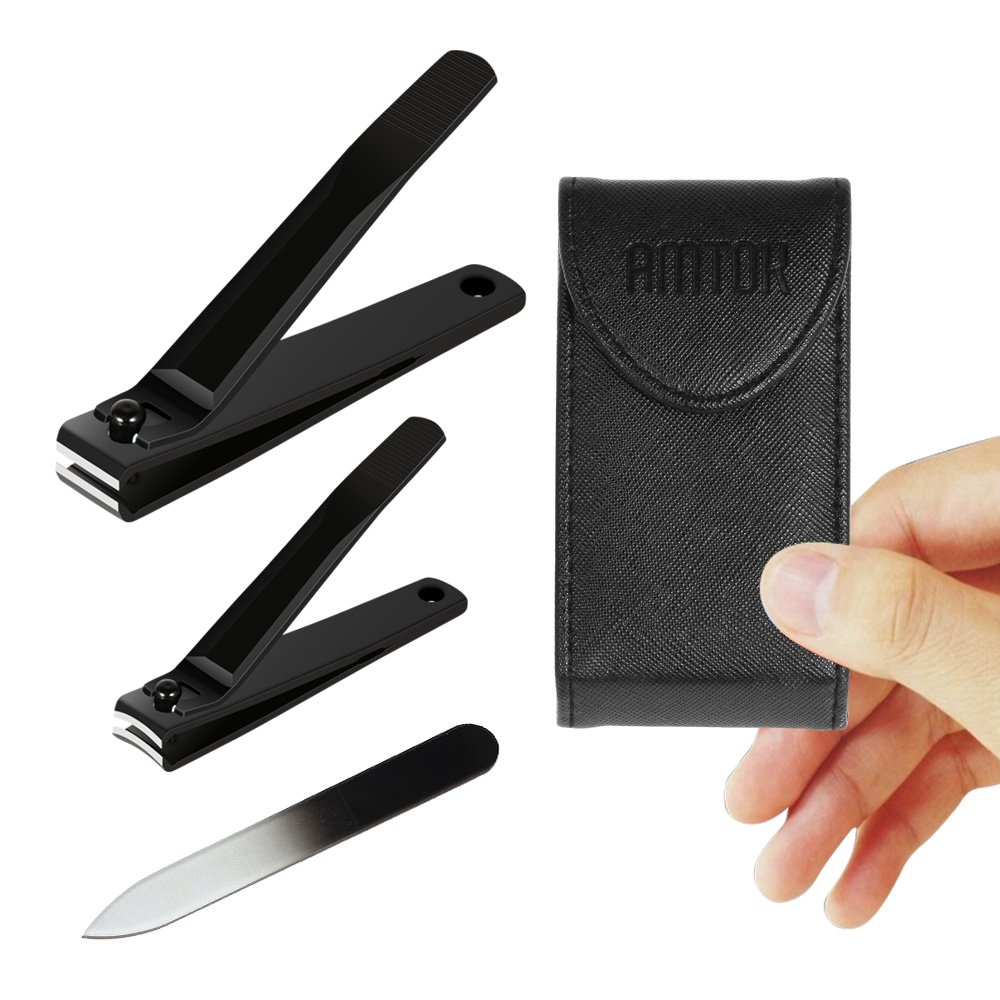 Premium 3-Piece Travel Nail Clipper Set - Sharp Stainless Steel Clippers with Nail File - Compact Portable Manicure Kit for Home, Office & Travel Essentials