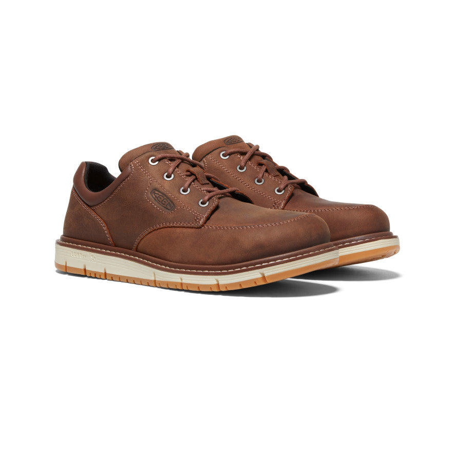 Men's San Jose Oxford Aluminum Toe Work Shoes - Gingerbread/Off White - Durable Safety Shoes for Construction, Warehouse & Industrial Work