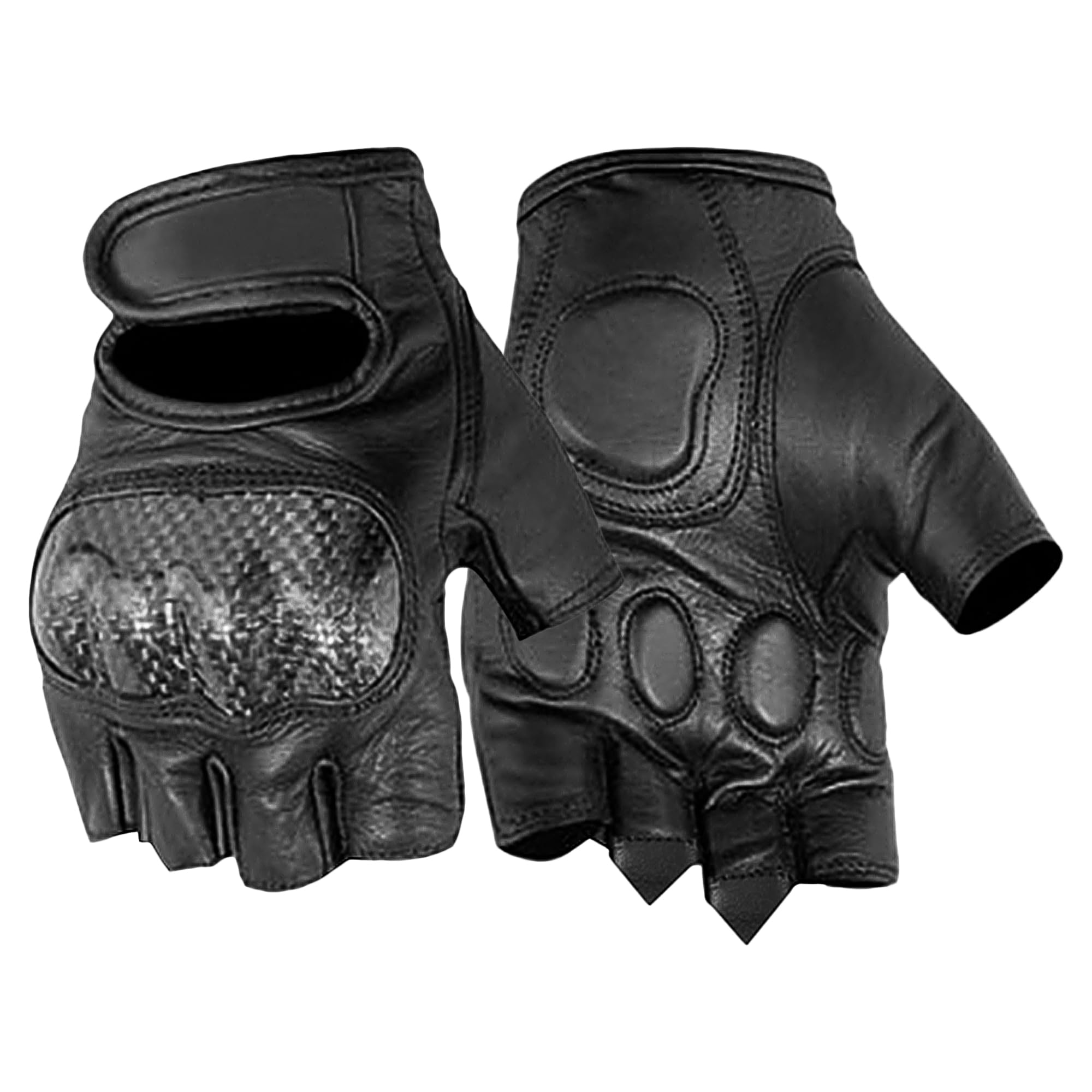 Premium Men's Motorcycle Gloves - Genuine Cowhide Leather Biker Gloves with Gel Palm Padding & Hard Knuckle Protection for Riding Safety | Ideal for Harley, Cruiser, Touring & Street Bikes