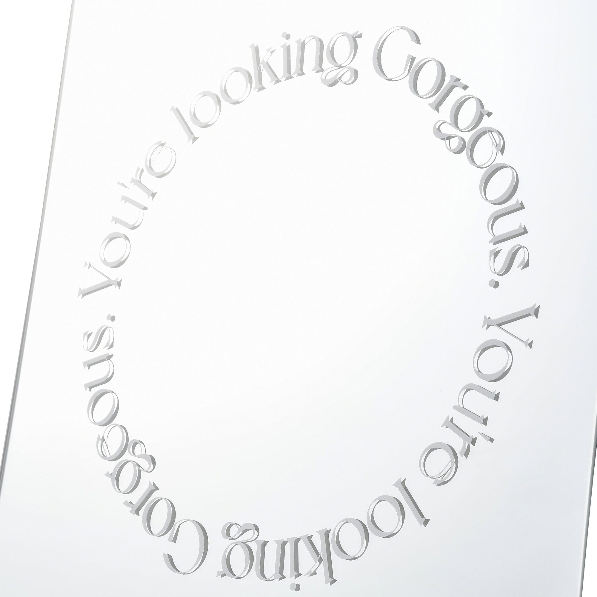 Modern White Graphic Wall Mirror - Stylish Home Decor for Living Room, Bedroom & Bathroom - Perfect for Enhancing Interior Design & Adding Elegance
