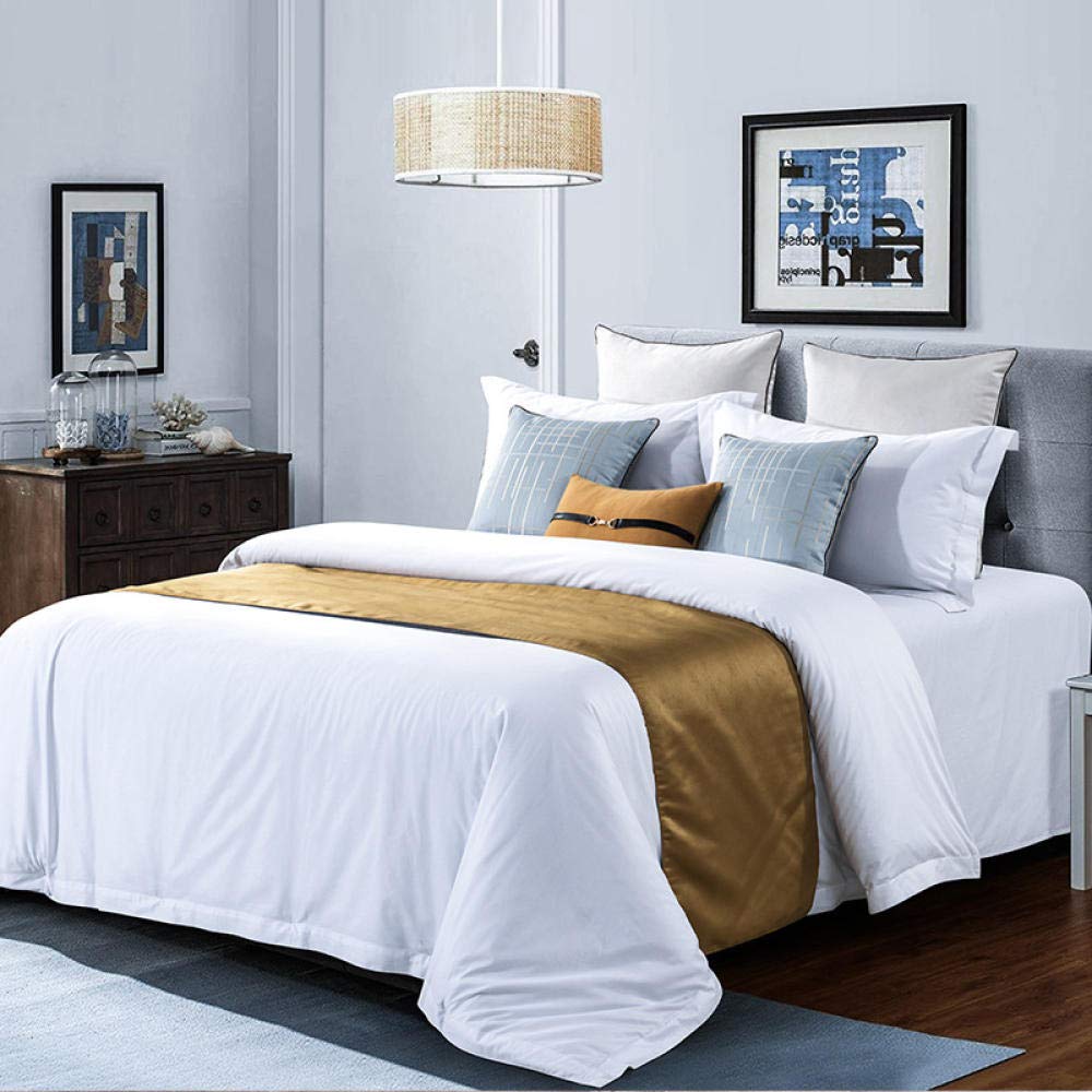 BEAUTYMISC Jacquard Bed Runner Set - King/Queen/Full Size for Elegant Bedroom Decor