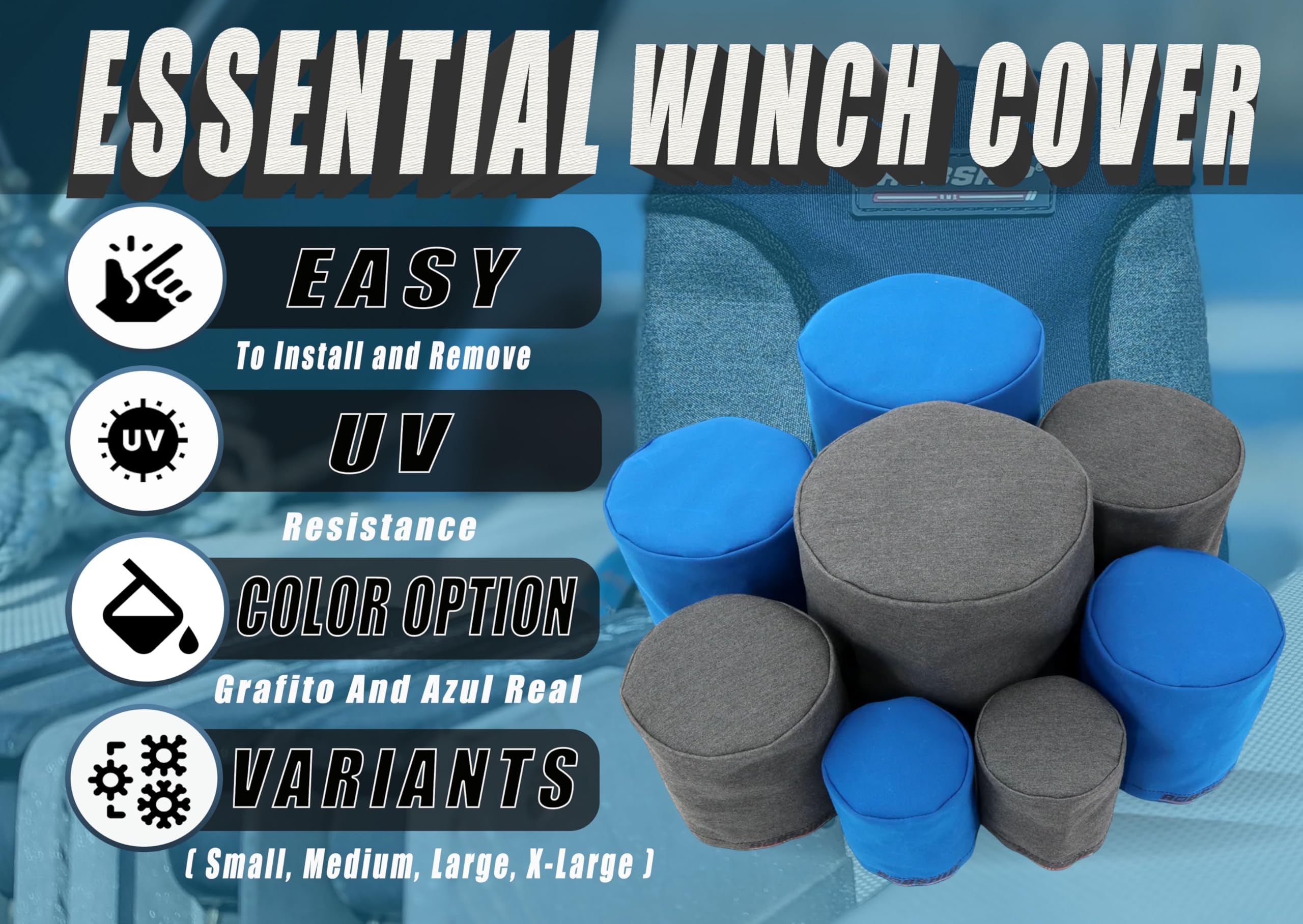 Essentials Winch Cover - Heavy Duty Waterproof Winch Protector for Off-Road, ATV & Truck Accessories | All-Weather Protection for Outdoor Adventures