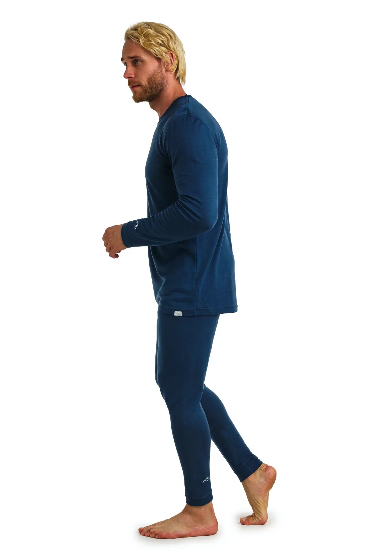 Men's Merino Wool Thermal Underwear Set - 165 Denim Blue | Warm Base Layer for Winter, Skiing & Outdoor Activities