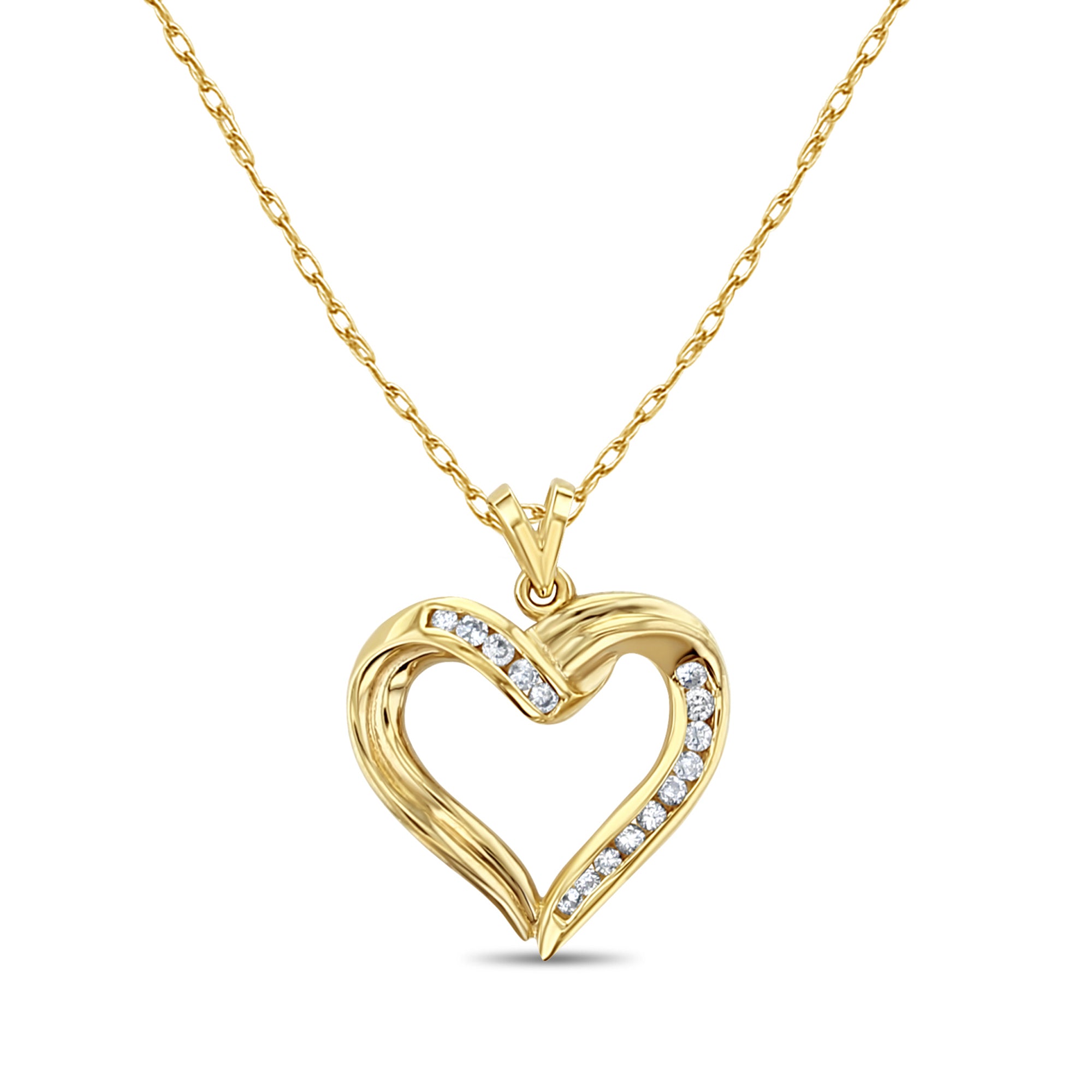 0.50 Carat Heart Shaped Diamond Necklace in 14K Yellow Gold - Perfect for Valentine's Day Gifts & Anniversary Jewelry
