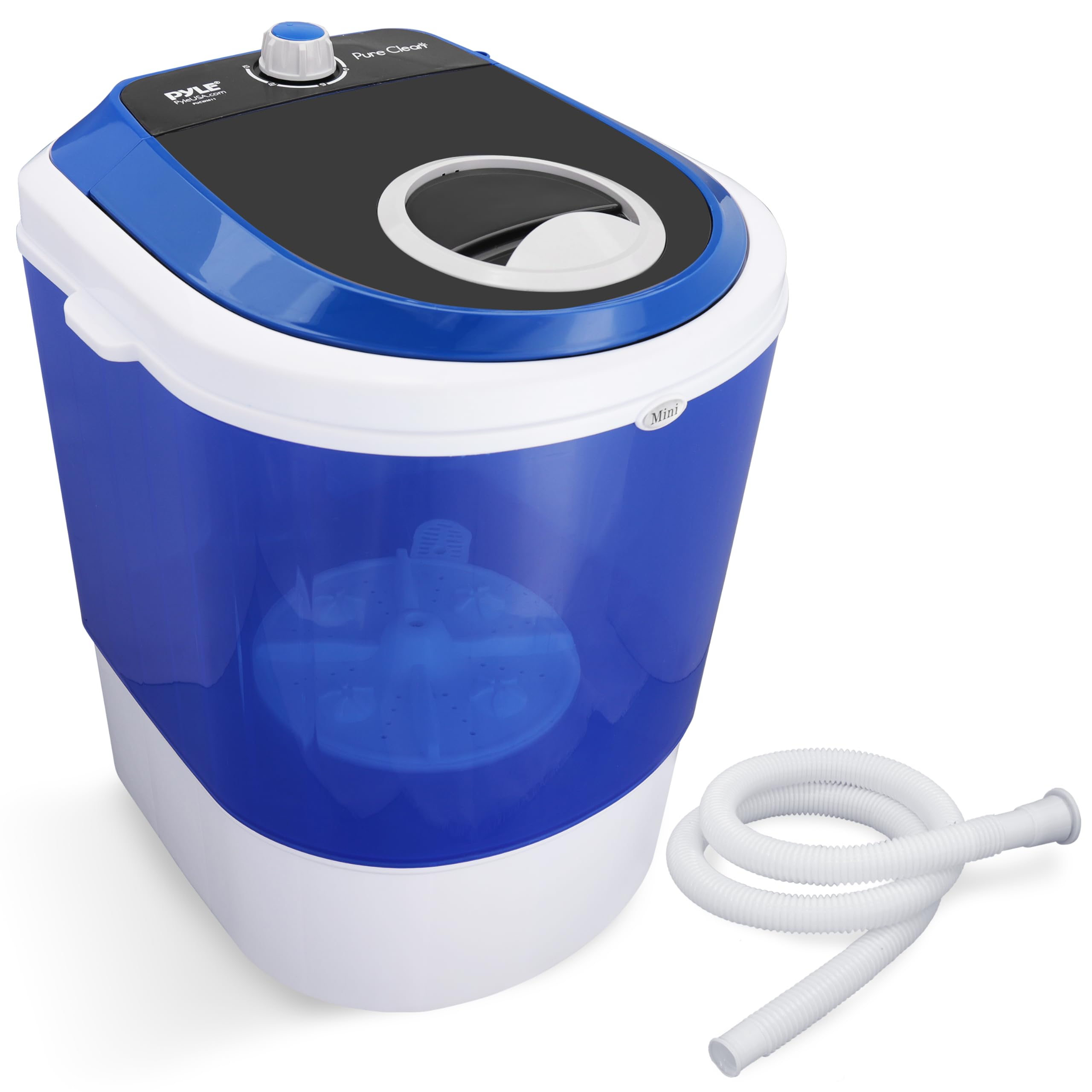 Upgraded Portable Washing Machine - 4.5 Lbs Capacity Mini Washer with Top Load Design, Quiet Operation & Rotary Controls - Perfect for Apartments, Dorms, RVs & Small Spaces (110V, Translucent Tub) - Compact Laundry Solution for Travel & Tiny Homes