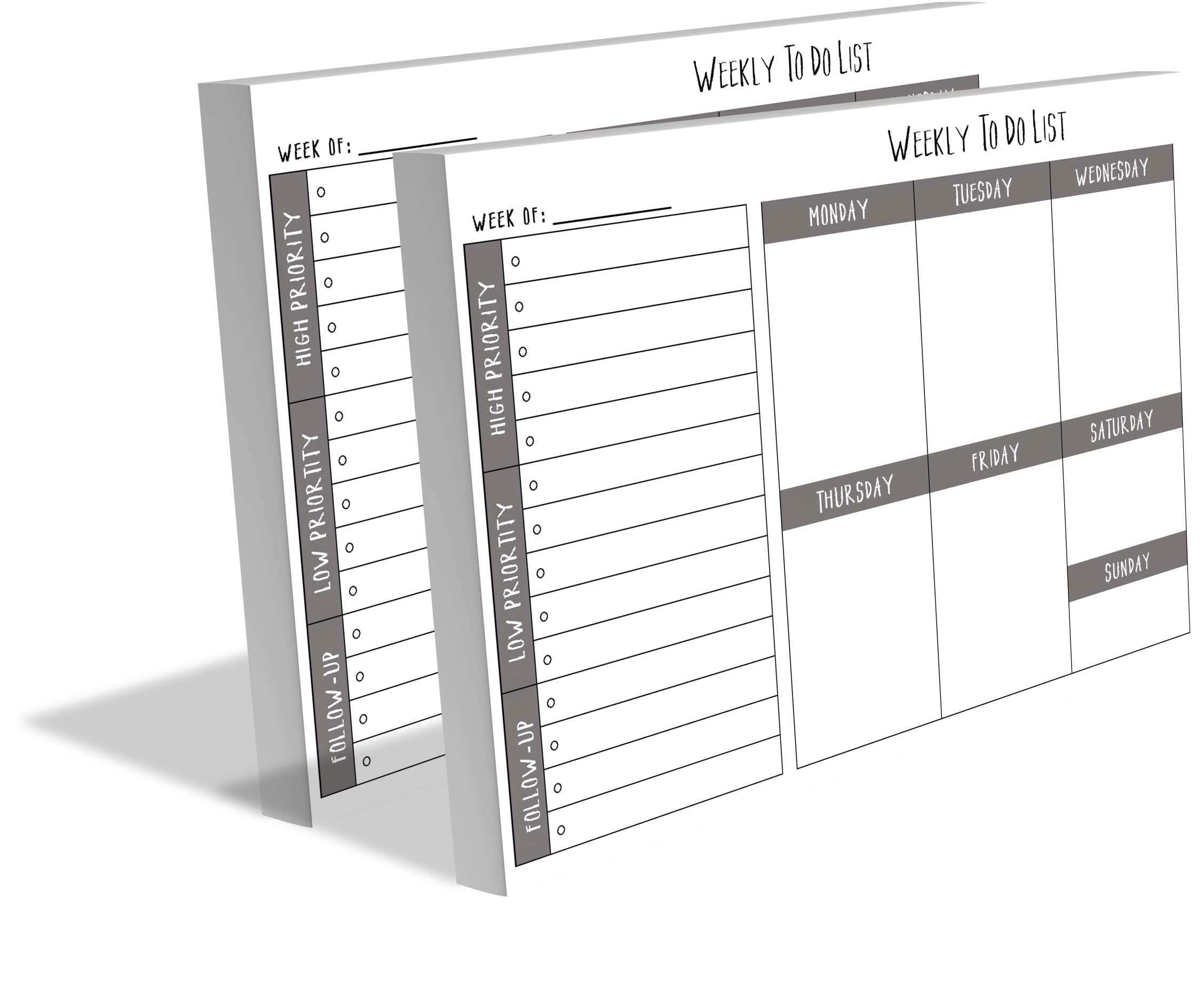 Premium To-Do List Notepads - 2 Pack with 60 Pages Each, Checklist & Priority Sections, Half Letter Size (8.5