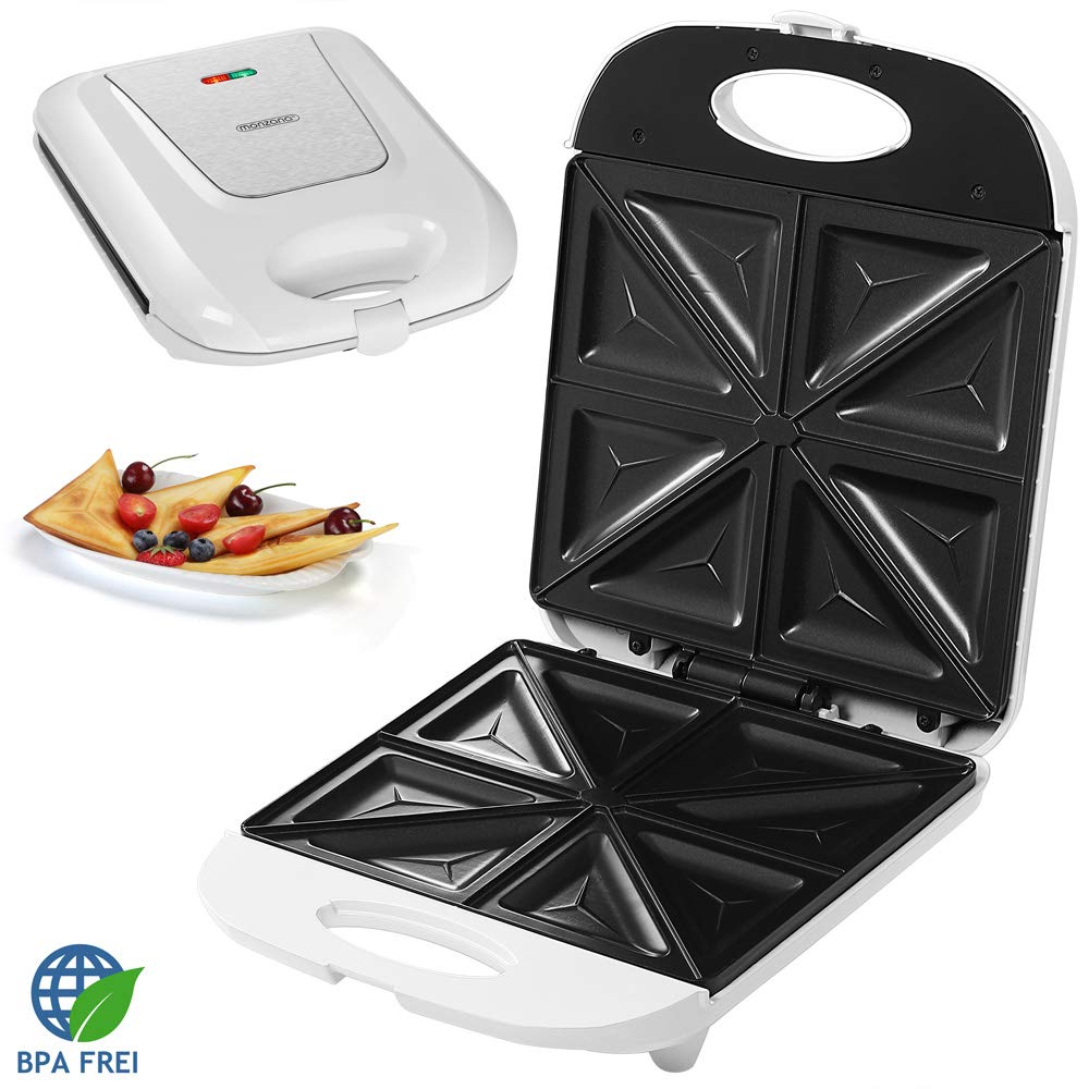 MONZANA® 4-Slice Sandwich Maker with Non-Stick Coating, Safety Lock & Indicator Light - Electric Panini Press & Tabletop Grill for Kitchen, Breakfast, Lunch, and Party Snacks